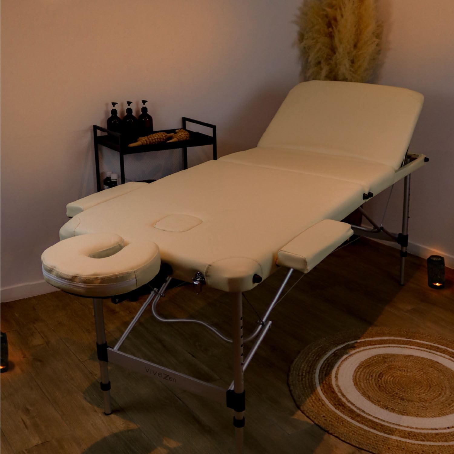 Vivezen - Table de Massage Pliante 3 Zones en Aluminium + Accessoires et Housse de Transport - Plusieurs Coloris
