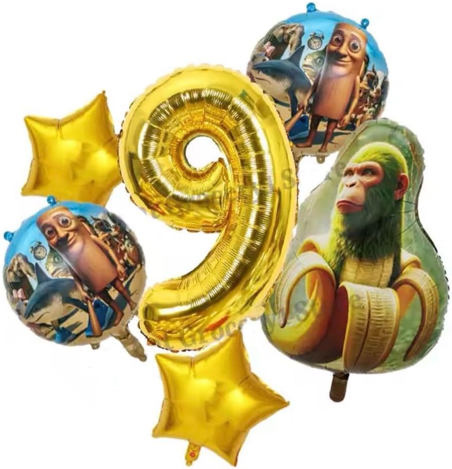 イタリアンブレインロット チンパンジーニバナニーニ バルーン 6点セッ9歳誕生日用