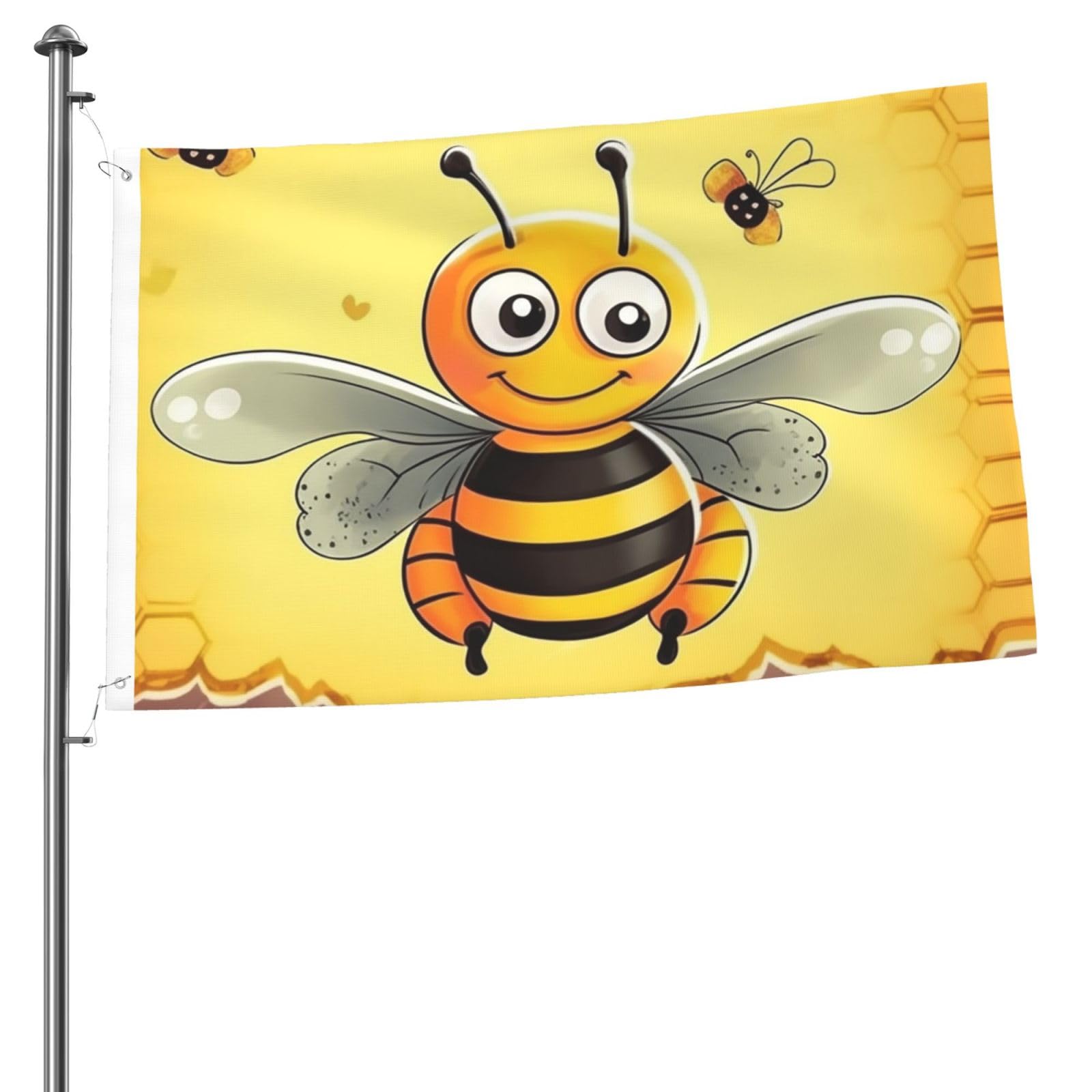 Flag 2x3Ft Double Sided Yard Flags Bee on the square Garden Flag Welcome Flags for Outside Holiday Banner with Brass Grommets House Flag Spring Summer Large Outdoor Flag for Yard Garden Lawn