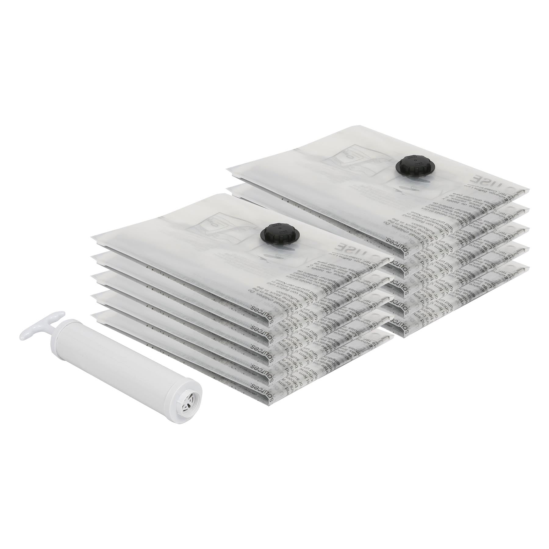 Harbour Housewares Vacuum Storage Bags with Hand Pump - Large (60 x 80cm) - 10x Heavy Duty Reusable Plastic Clothes Duvet Bedding Travel Moving Packing Space Saver Organiser Zip Lock Bag