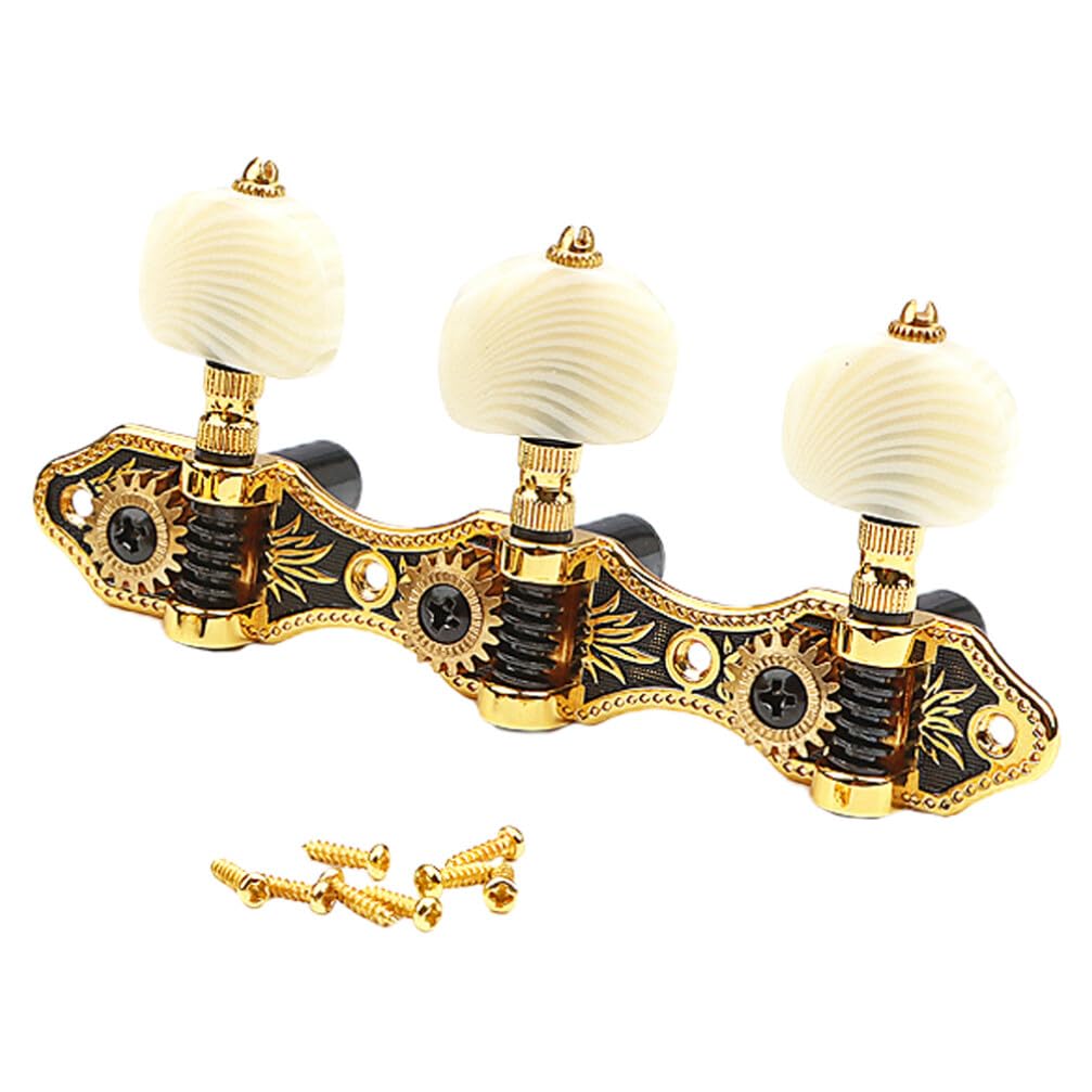 Goldene Gitarrenstimmmechaniken Gc304 1 Satz Präzise Metall | Ukulele und Gitarre, Sanfte Bedienung, Musiker Zubehör im 3 Stück-layout