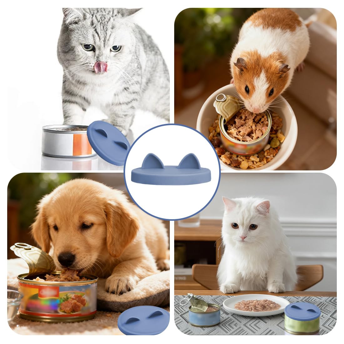 Coperchi in Silicone per Lattine di Cibo per Cani e Gatti, 2 Pezzi, Tappi per Lattine con Taglia 3 in 1, riutilizzabili, Dimensioni Universali, Coperture Silicone per lattine animali domestici