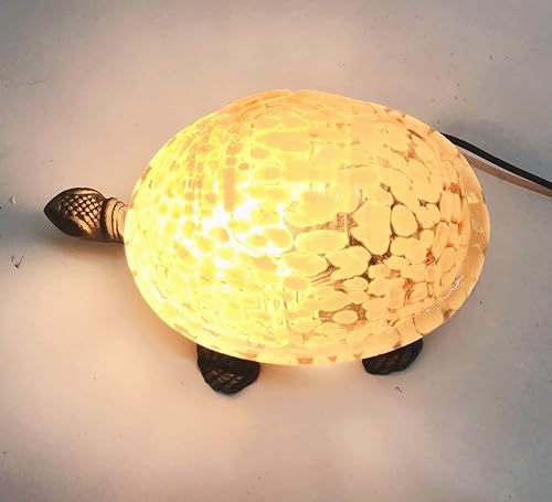 Miniatura 2 de HUIMEIJU Luz de noche de tortuga de cristal marrón, iluminación animal de la esquina del jardín del balcón del estudio de la luz