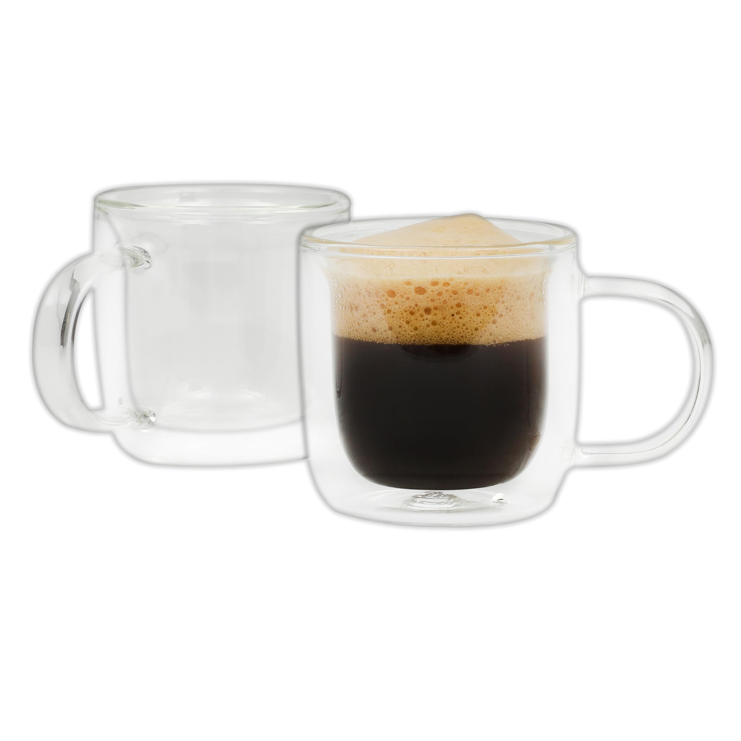 Mr. Coffee Salon Espresso 3 OZ Double Wall Insulated Glasses Mugs (Set of 2)