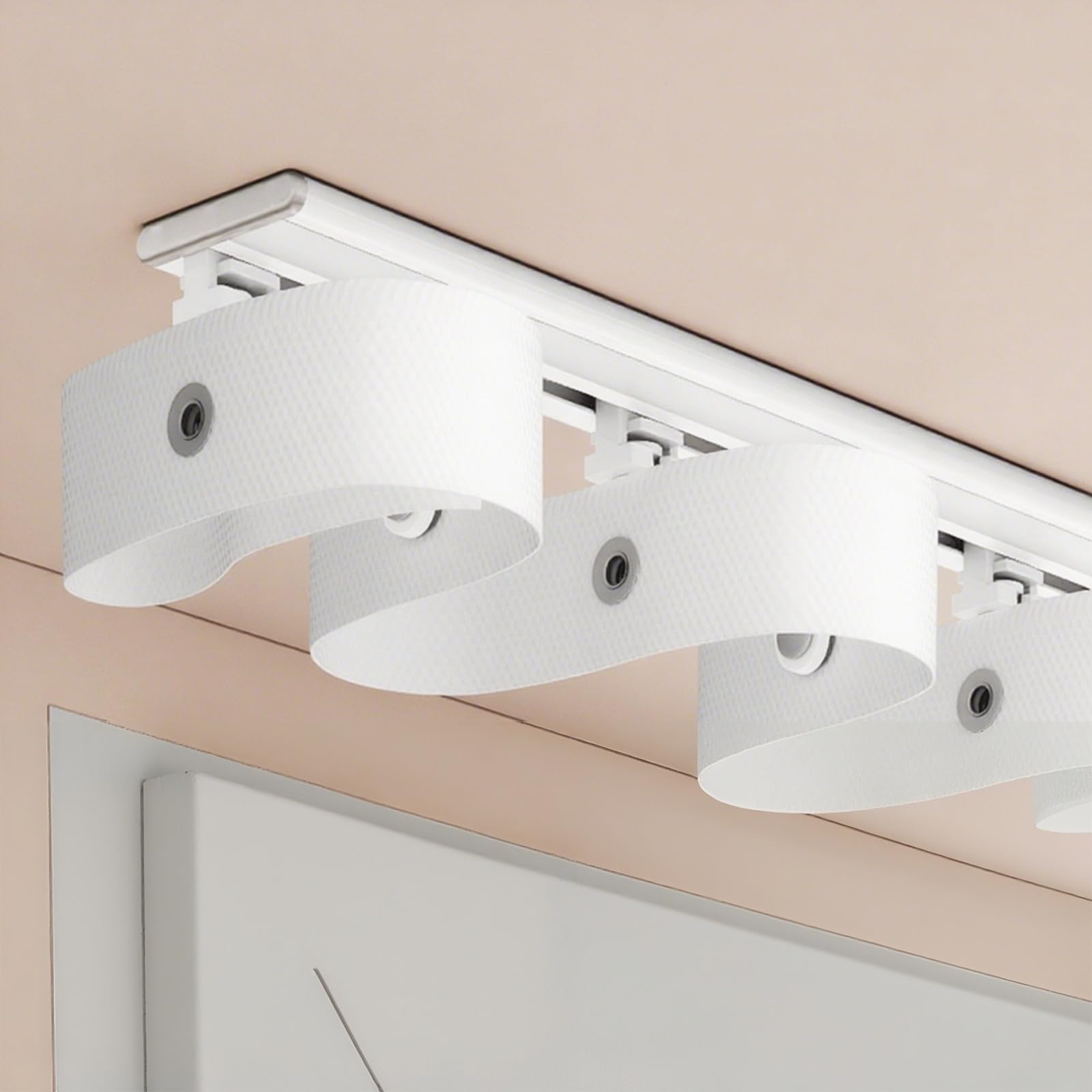 Rail de plafond réglable rail rideau coulissant blanc barre simple