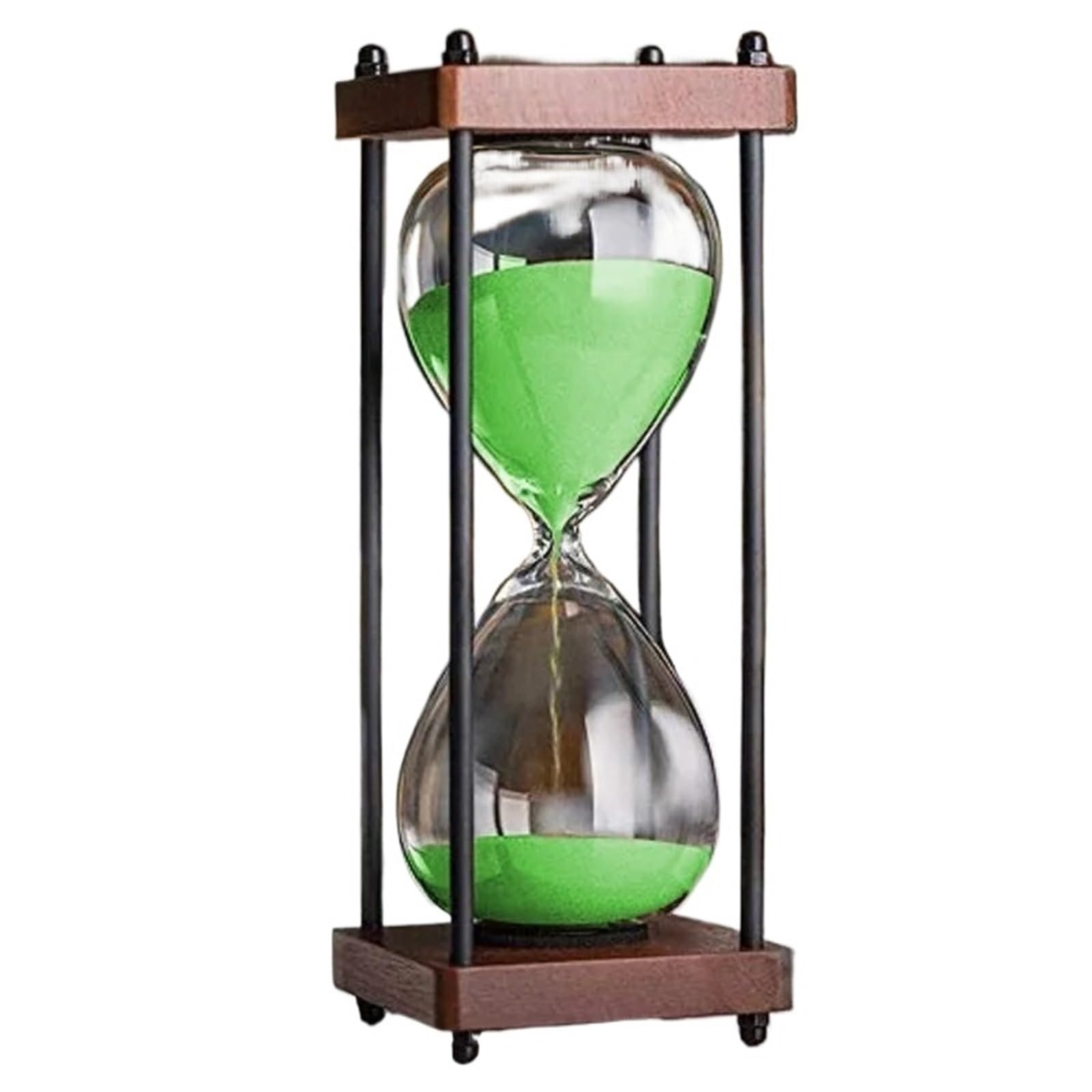 Wooden Hourglass Timer, Hourglass Sand Timer 60 Minute(Green)
