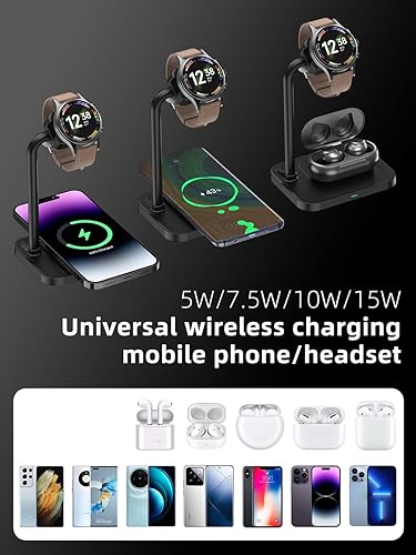Miniatura 9 de Soporte de carga para reloj inteligente para iWatch Series SE 7, 6, 5, 4, 3, 2, 1, compatible con Samsung Galaxy Watch, Huawei Watch GT 3 2e, LG,