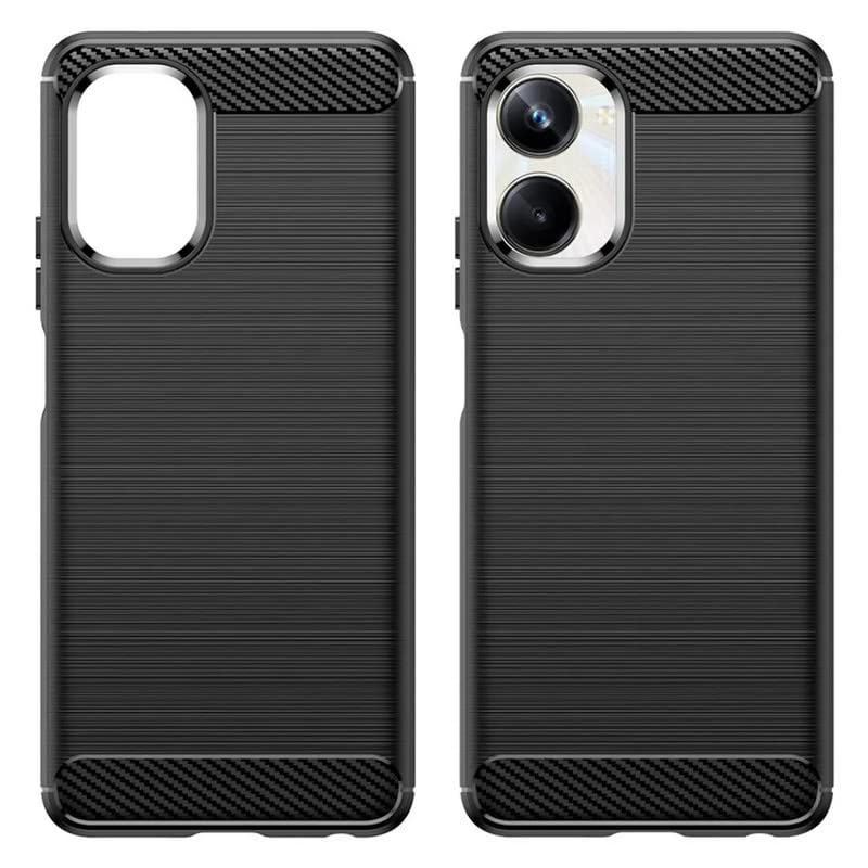 Image of NPRC Hybrid Ultra Slim Protective Case TPU Non-Slip Carbon Fiber Texture Shockproof Case Cover for Realme 10 PRO Plus - Black