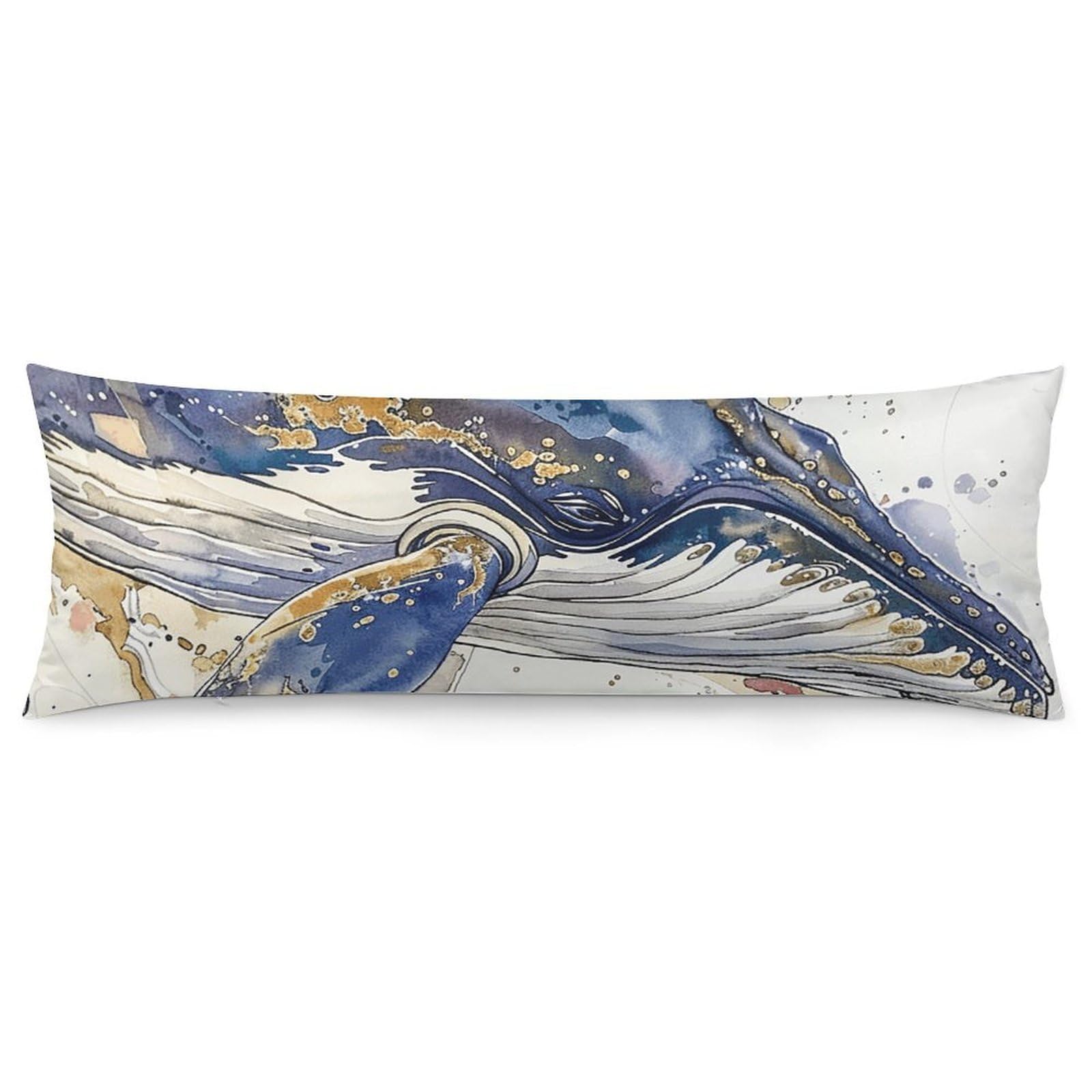 NONHAI 2 Pack Pillow Cases for Hair and Skin, Soft Breathable Pillow Case Covers with Hidden Zipper, A Picture of A Whale Pillowcase 20"x54" Pillow Covers for Sleeping Gift