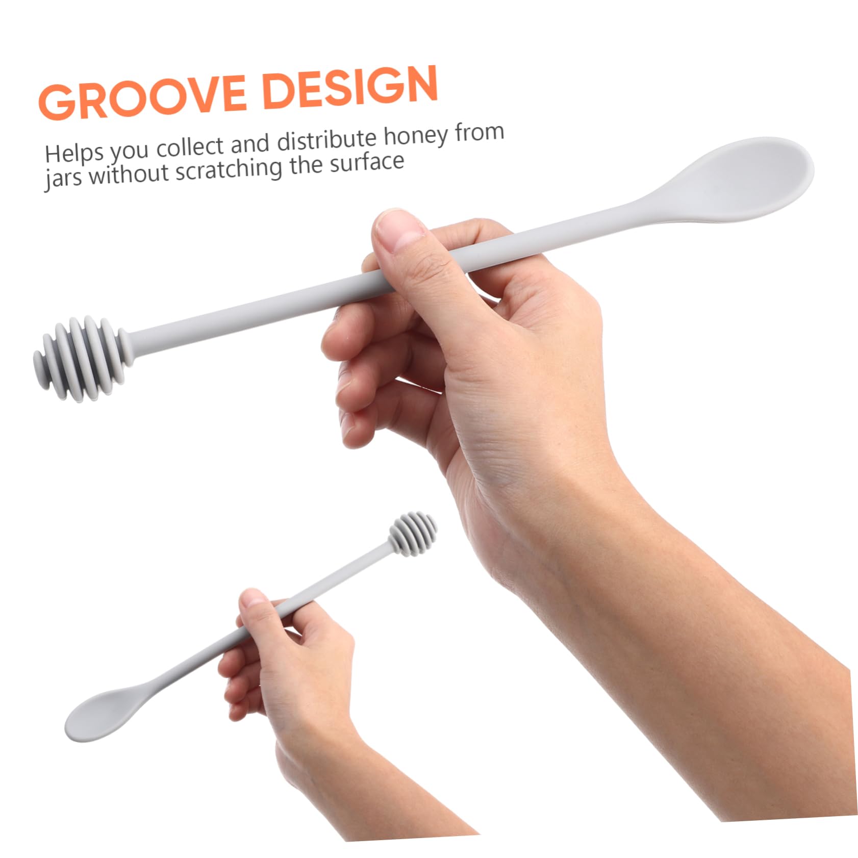 MAGICLULU Silicone Covered Nylon Spoon Honey Stirring Spoon Long Thin for Kitchen