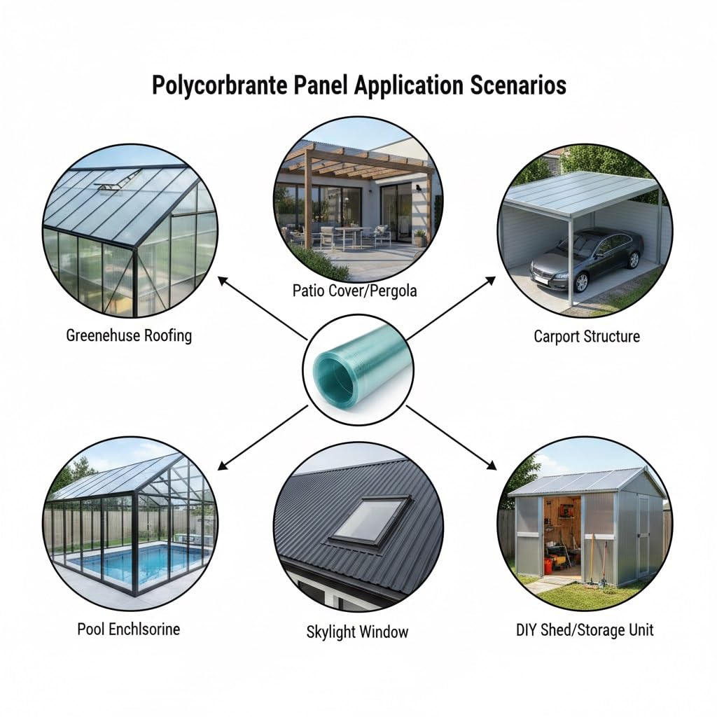Rollo de Policarbonato para Techos LáMina de Techo Transparente Policarbonato Paneles Plástico Resistentes A Los Rayos UV para Jardinería, Agricultura Y Marquesinas