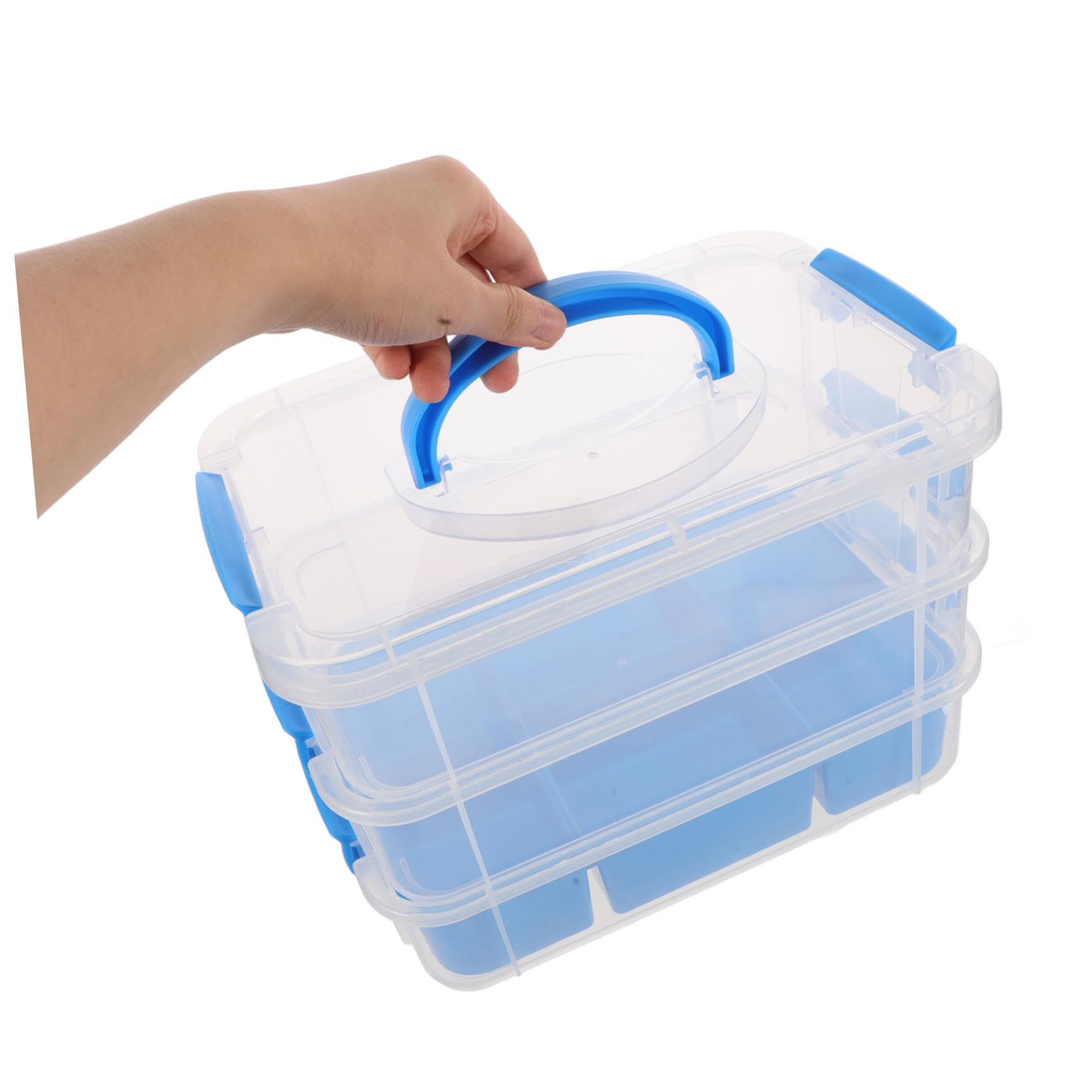 Alipis Scatola Portaoggetti Impilabile con Organizer in Plastica per Ufficio Scuola e Casa Divisori Multipli per Giochi Perline e Forniture Artigianali Compatta e Portatile