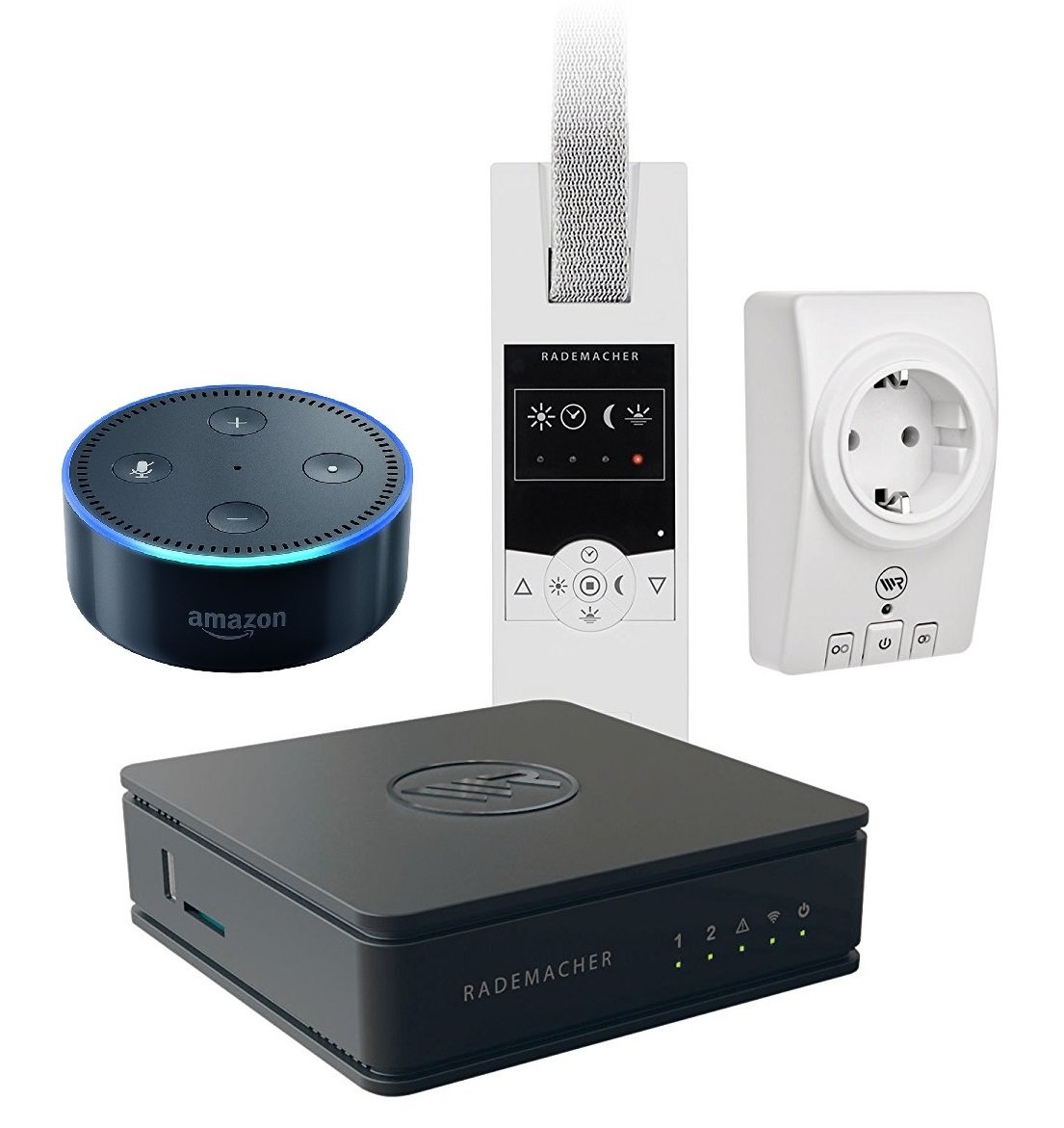 Rademacher HomePilot Smart Home Set Promozionale Night Sera con Avvolgitore elettrico (RolloTron Standard DuoFern 1400) + interruttori tra presa