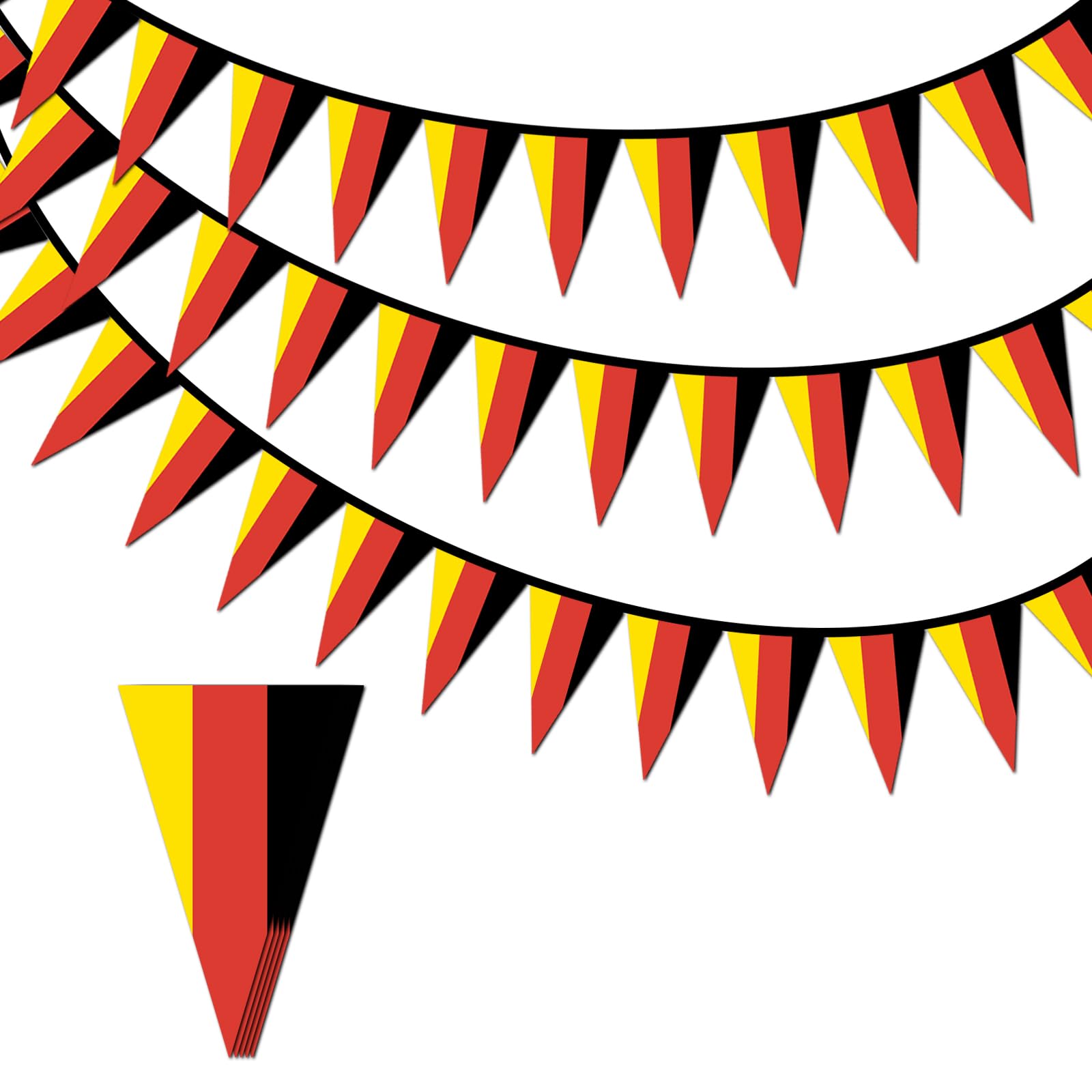 10m Germany Flag Bunting 30pcs Flags for Fifa World Cup Football 2026 Decorations,Double Sided German Flag Bunting Banner for Eurovision Euro Football Garden Street Outdoor Germany Party Decorations