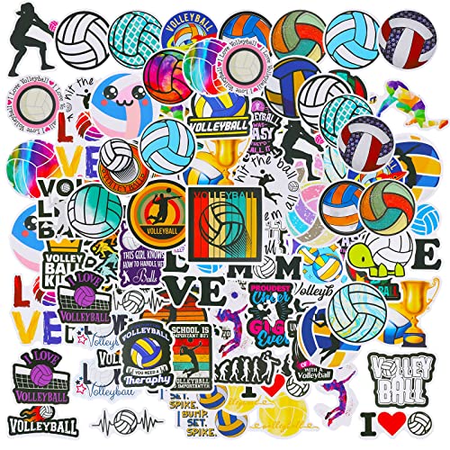 cobee Niedliche Volleyball Aufkleber, 50 Stück Sport Aufkleber wasserdichte Aufkleber Volleyball Geschenke für Teenager Mädchen Erwachsene