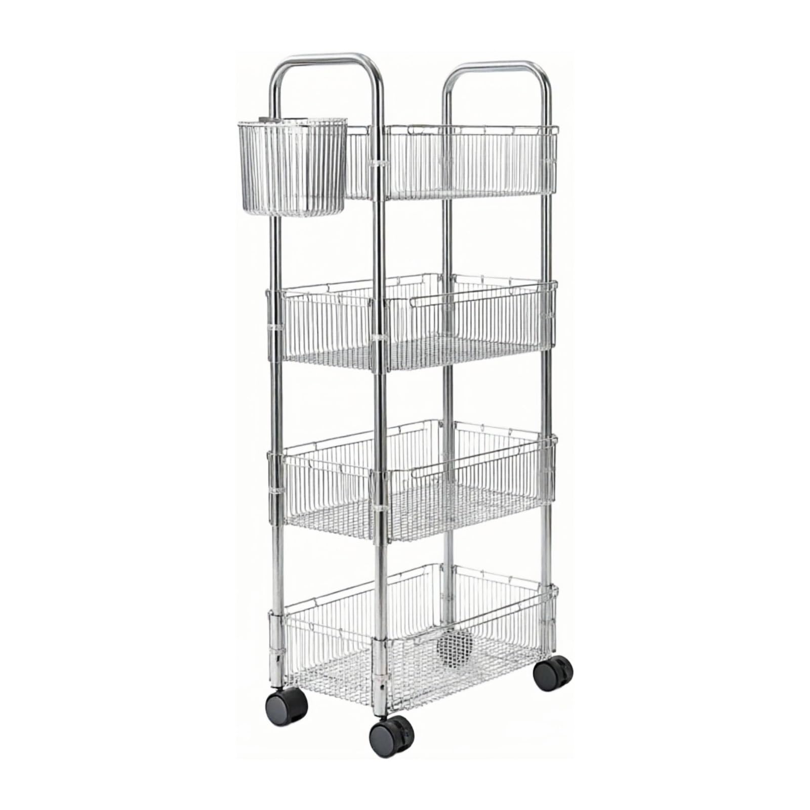 Magazzinaggio Carrello mobile for snack e cosmetici, portaoggetti da bagno, contenitore con rotelle(Grande)