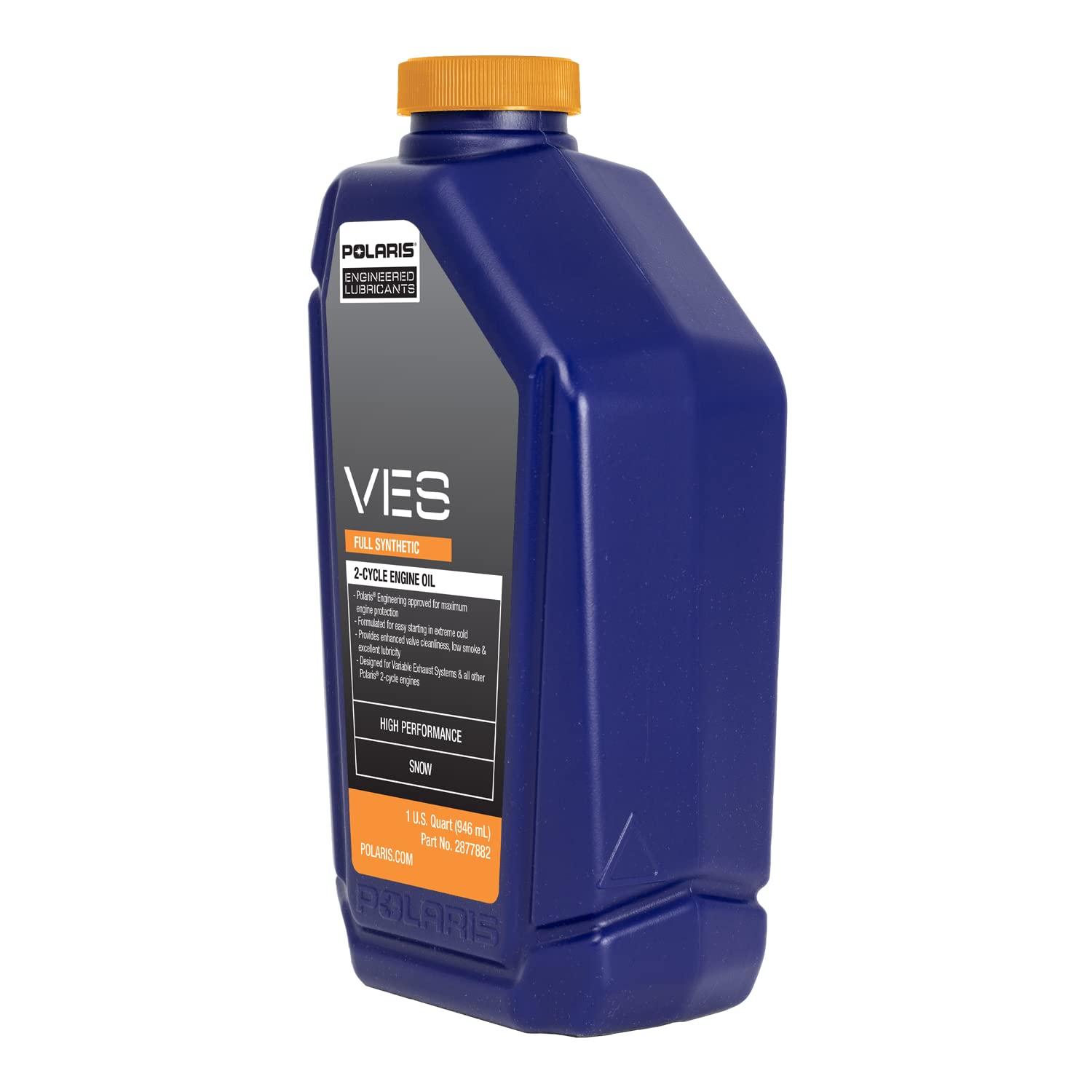 Polaris OEM Snowmobile VES Full Synthetic 2-Cycle Oil, For 2-Stroke Snowmobiles, 1 Quart, Synthetic, Specific for Patriot Boost, Patriot 9R INDY XCR, 550 Voyageur, 550 Indy - Part 2877882