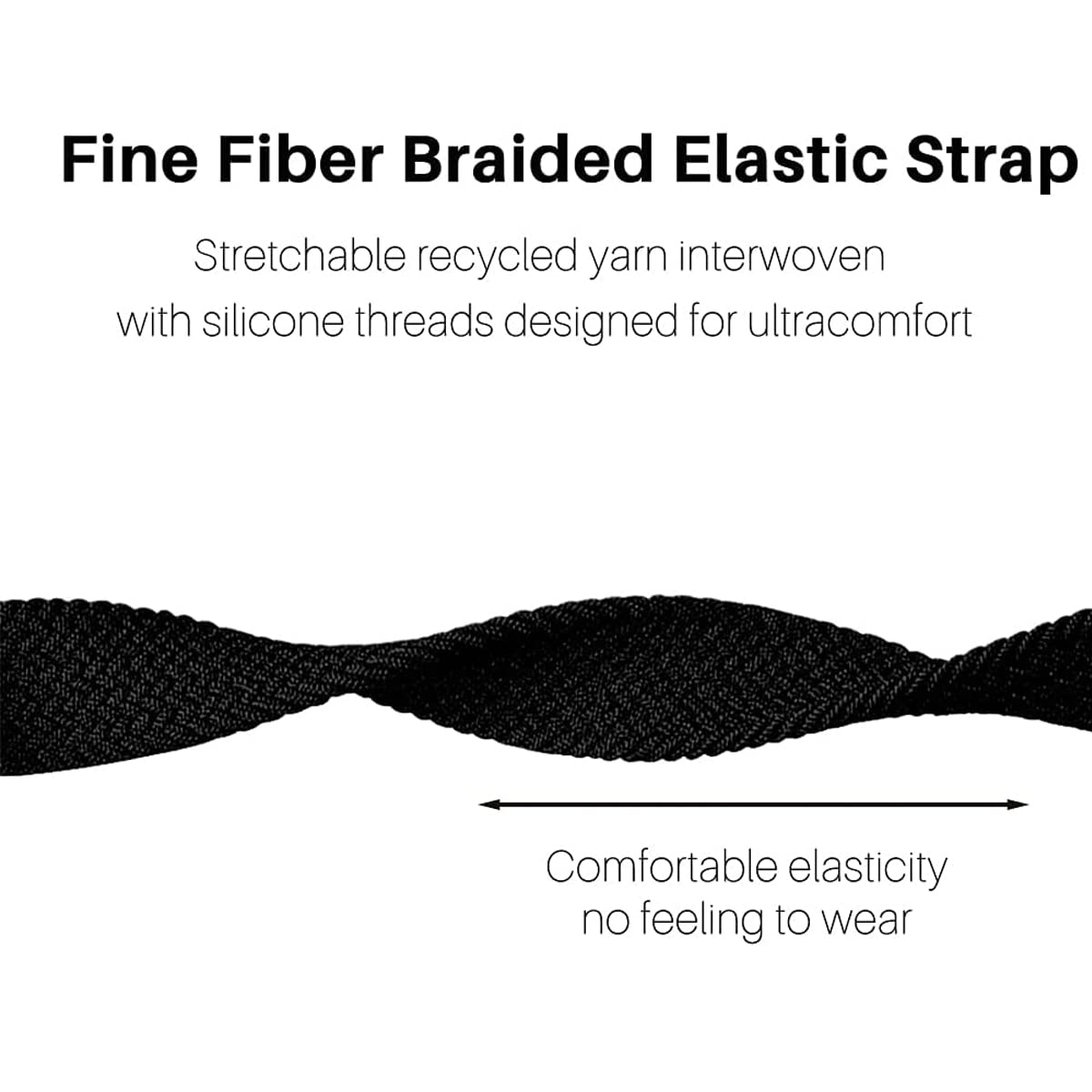 Keecuty Nylon Bracelet for Mi Band 6/5/4/3 Smartwatch Replacement Band Elastic Fabric Braided Soft Nylon Sports Bracelets Elasticity Breathable Expandable Watch Strap - Image 4