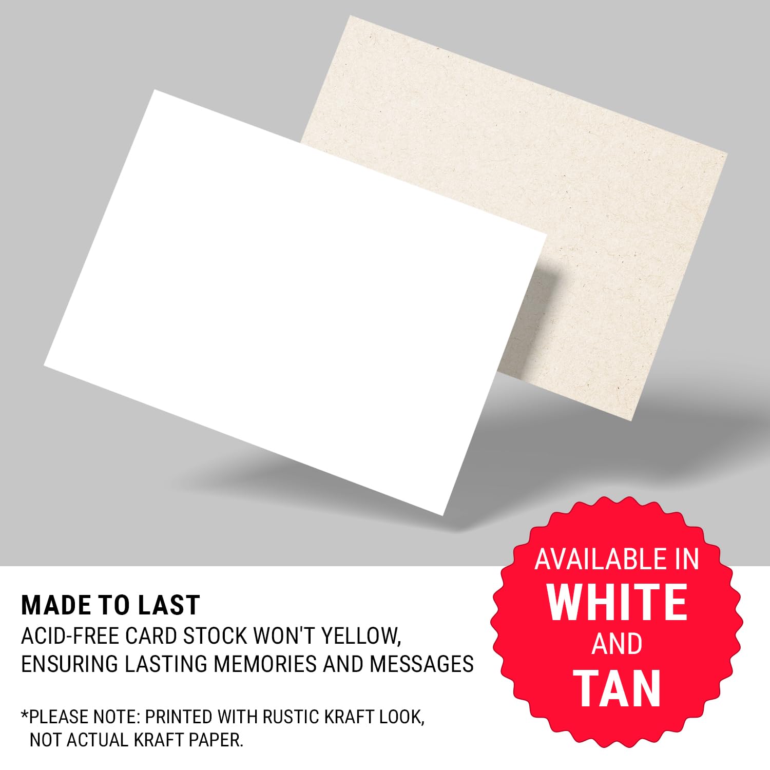 Snapklik.com : Plain Blank Kraft Cards, Made In USA - 5x7 Thick ...