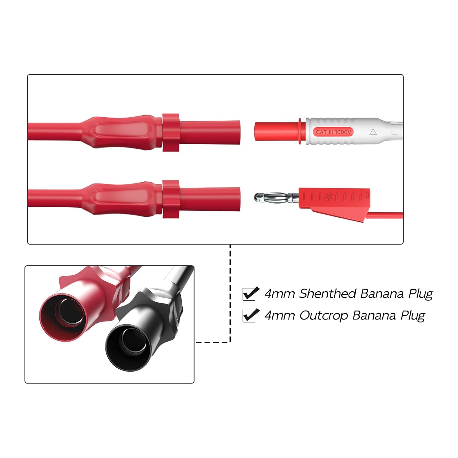 Goupchn Automotive Wire Piercing Probes 2PCS Puncture Probe Pins for 4mm Banana Plug Extension Test Leads, Automotive Diagnostic Repairing
