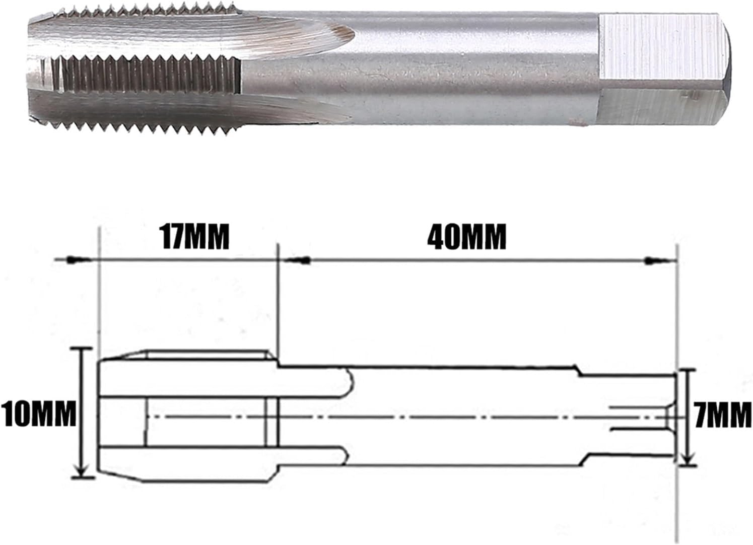 SBTRKT 1/8-27 NPT HSS Taper Pipe Tap Standard High Speed Steel Thread Tap Repair Tool for Cutting Internal Threads Pipes Power Tool