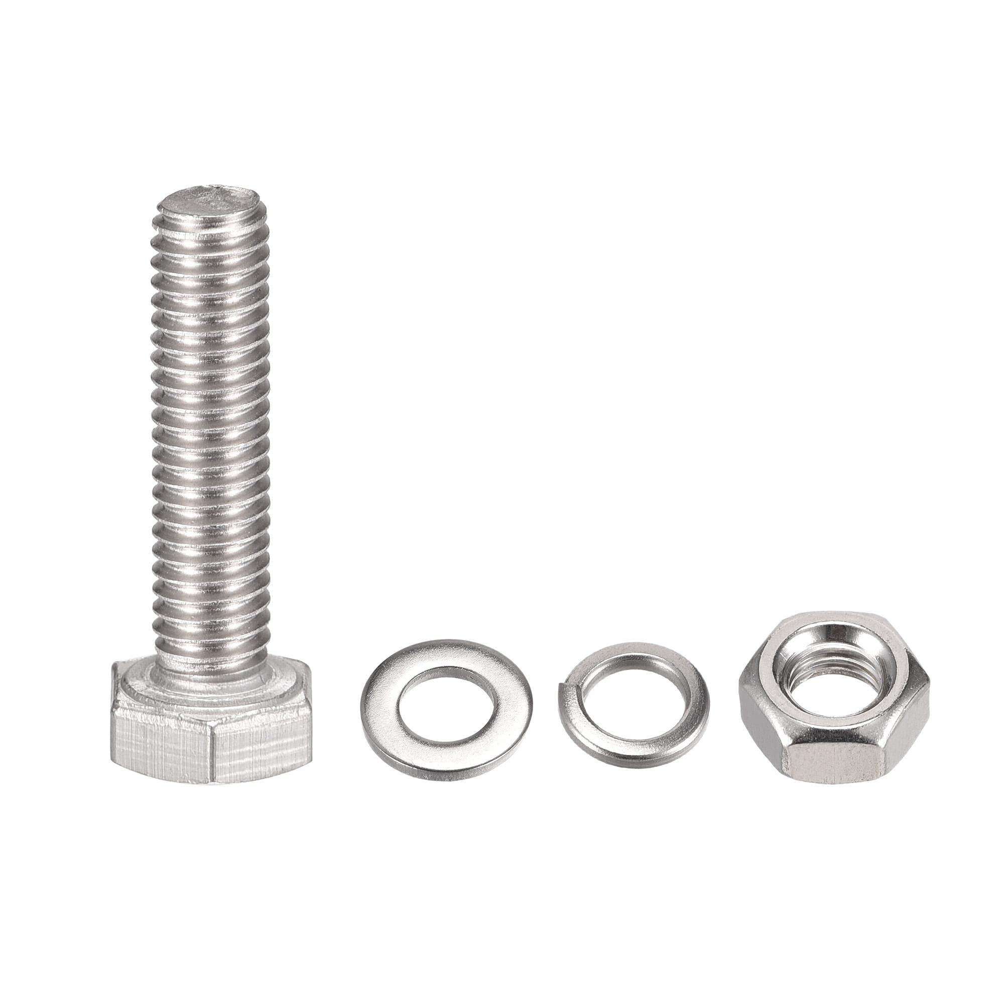 M12 X 40mm 4 Sets Stainless Hex Bolts With Hex Nuts, Flat Washers And Lock Washers Assortments : Buy Online At Best Price In KSA - Souq Is Now - View #14