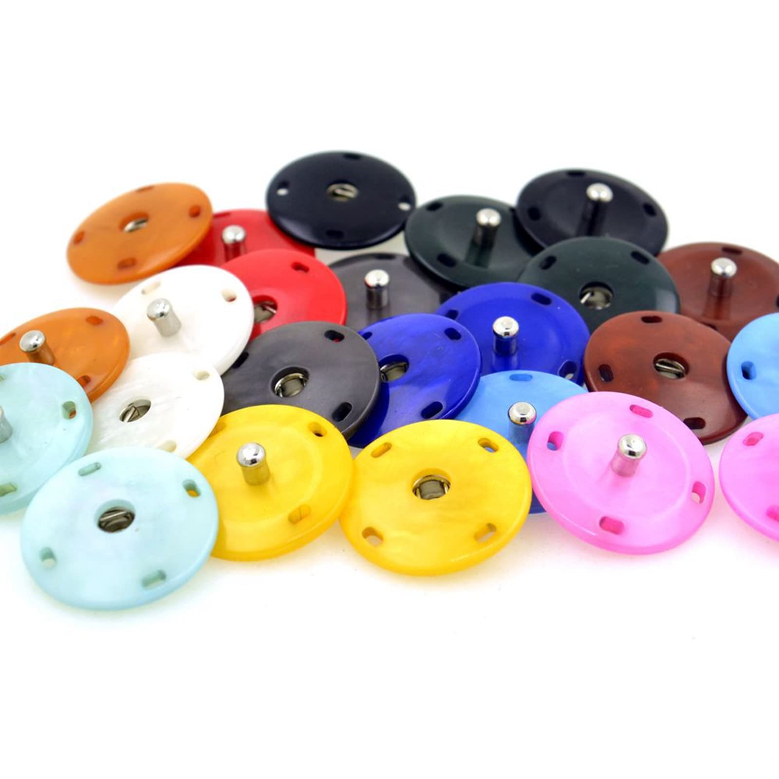 10 Pezzi Bottoni a Pressione Invisibili Rotondi Grandi Bottoni a Pressione per Giacca Giacca Chiusura Cappotto Accessori per Cucire Fai da Te, 15mm