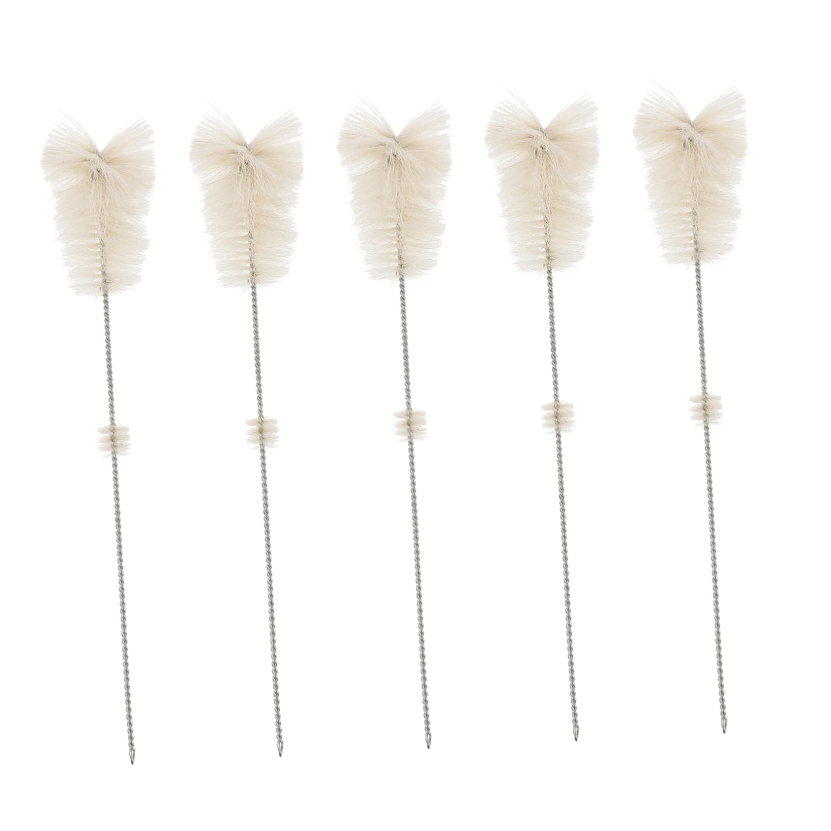 KOMBIUDA 5pcs Bottle Brush Bottle Washer Scrubber Hummingbird Feeder Brush Straws Laboratory Beaker Brush Flask Bottle Brush Cleaner Straw Cleaning Brush for Tube Beige Pig Hair