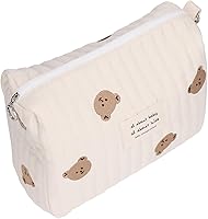 Vista 1 de Bolsa de pañales pequeña, bolsa de pañales acolchada de algodón con bonito patrón, bolsa de almacenamiento de pañales con ganchos para cochecito