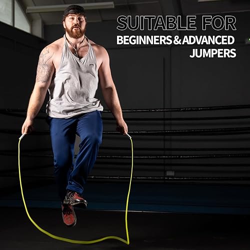 Miniatura 4 de Hererope - Cuerda de saltar de PVC de 0.236 in para hombres y mujeres, fitness, velocidad, trucos, entrenamiento cardiovascular, cuerda de saltar de