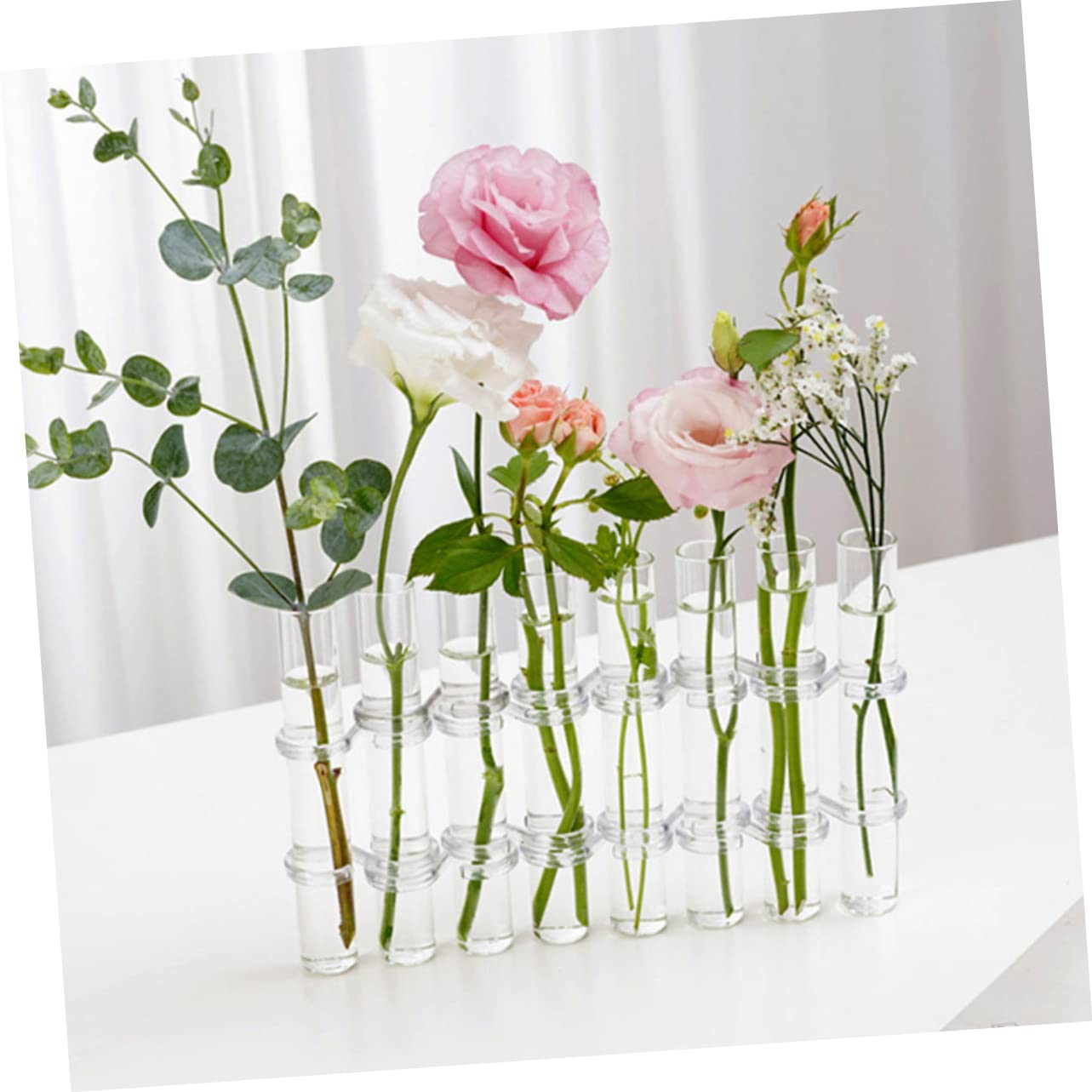 Vase à Fleurs en Verre Tube à Essai, 1 Set, pour Plantes Hydroponiques