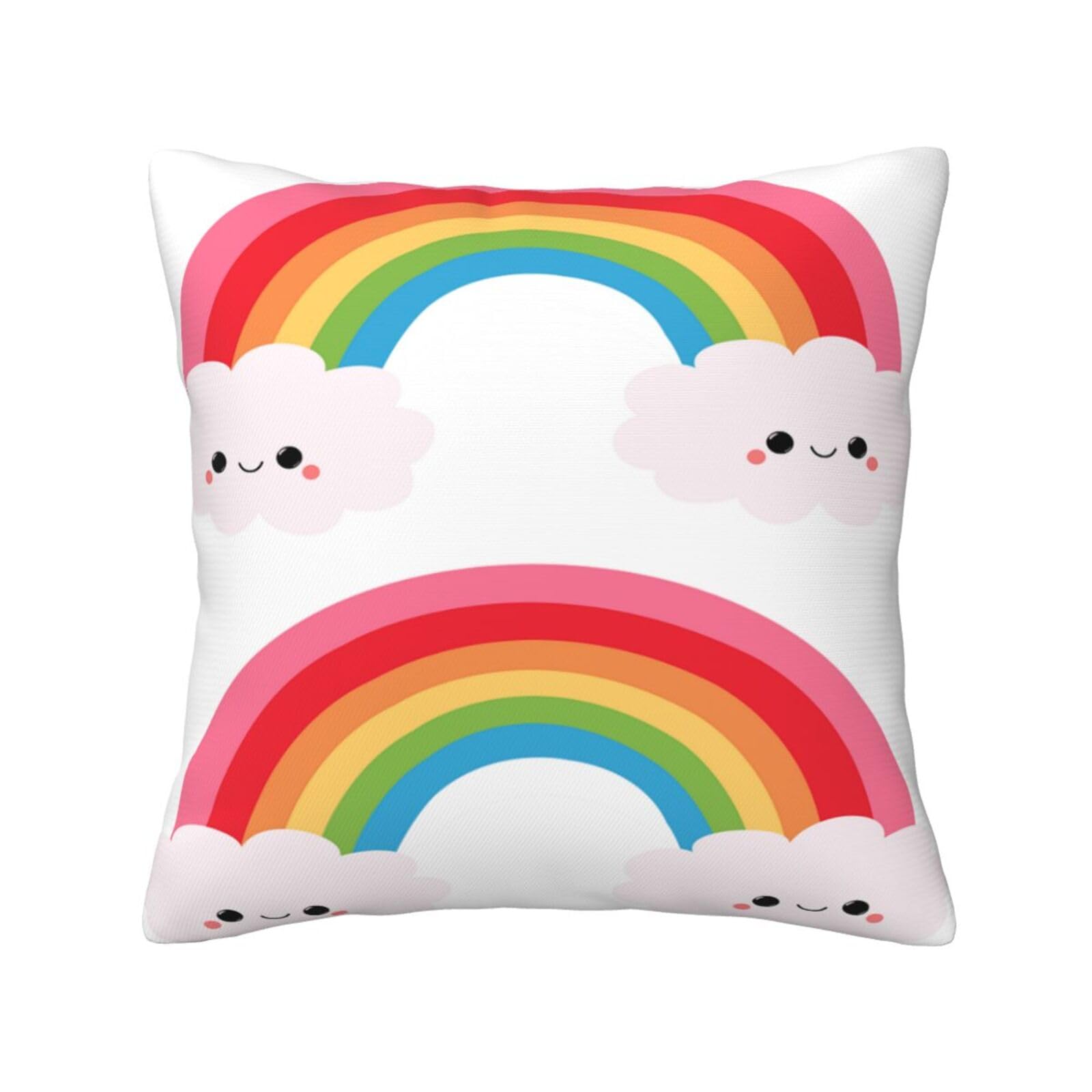 FFSHKOWE Small rainbow Decorative Throw Pillow Cover Double-Sided Printed Cushion Cover for Sofa Couch Bed Chair 30 x 30cm