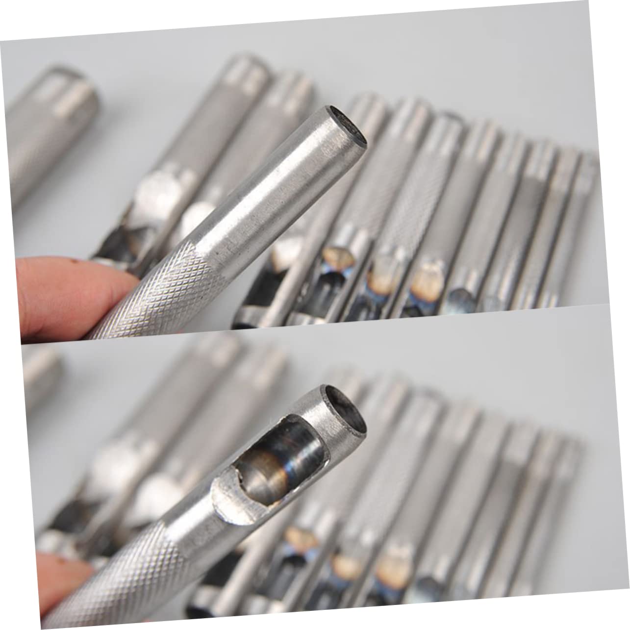 1set Leather Hole Punch Set Hole Cutter for Belts Easy Use Stainless Steel Tool for Crafting and Projects