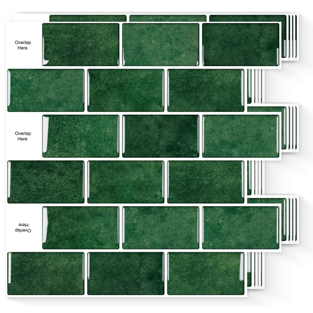 UDSKNV[KSL Subway Look Wall Tiles, 10 Sheets Peel and Stick Backsplash for Kitchen and Bathroom