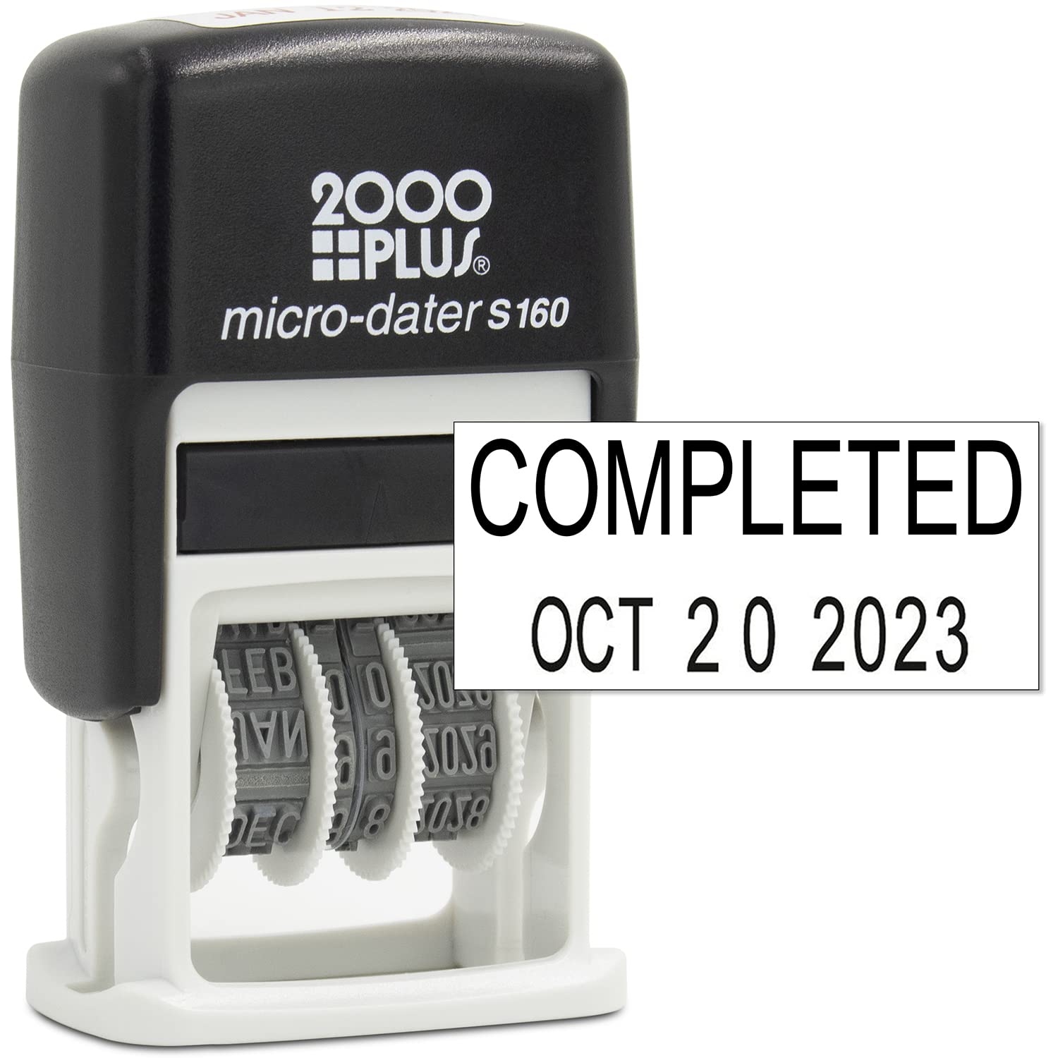 Mark 2000 Self-Inking Rubber Date Office Stamp with Completed Phrase & Date - Black Ink (Handy-Dater S160), 12-Year Band