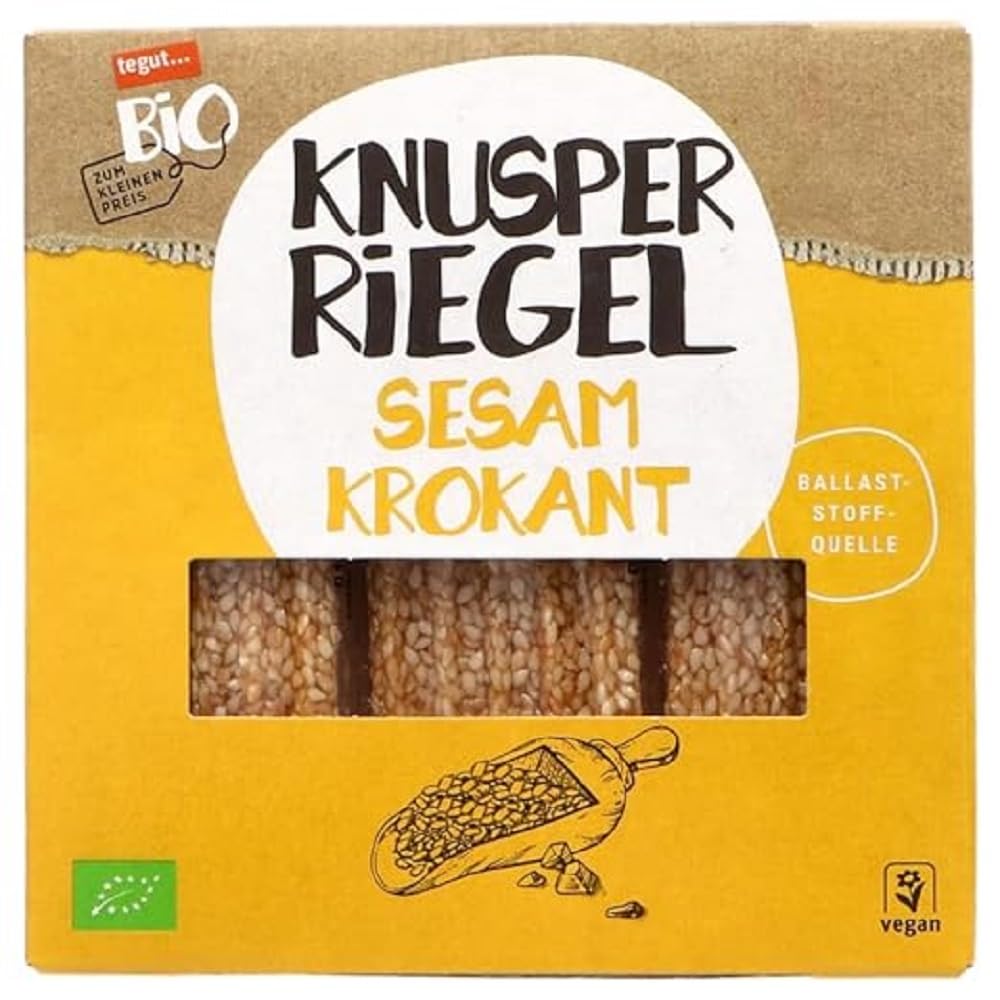 tegut… Bio zum kleinen Preis Knusperriegel Sesam, 75g