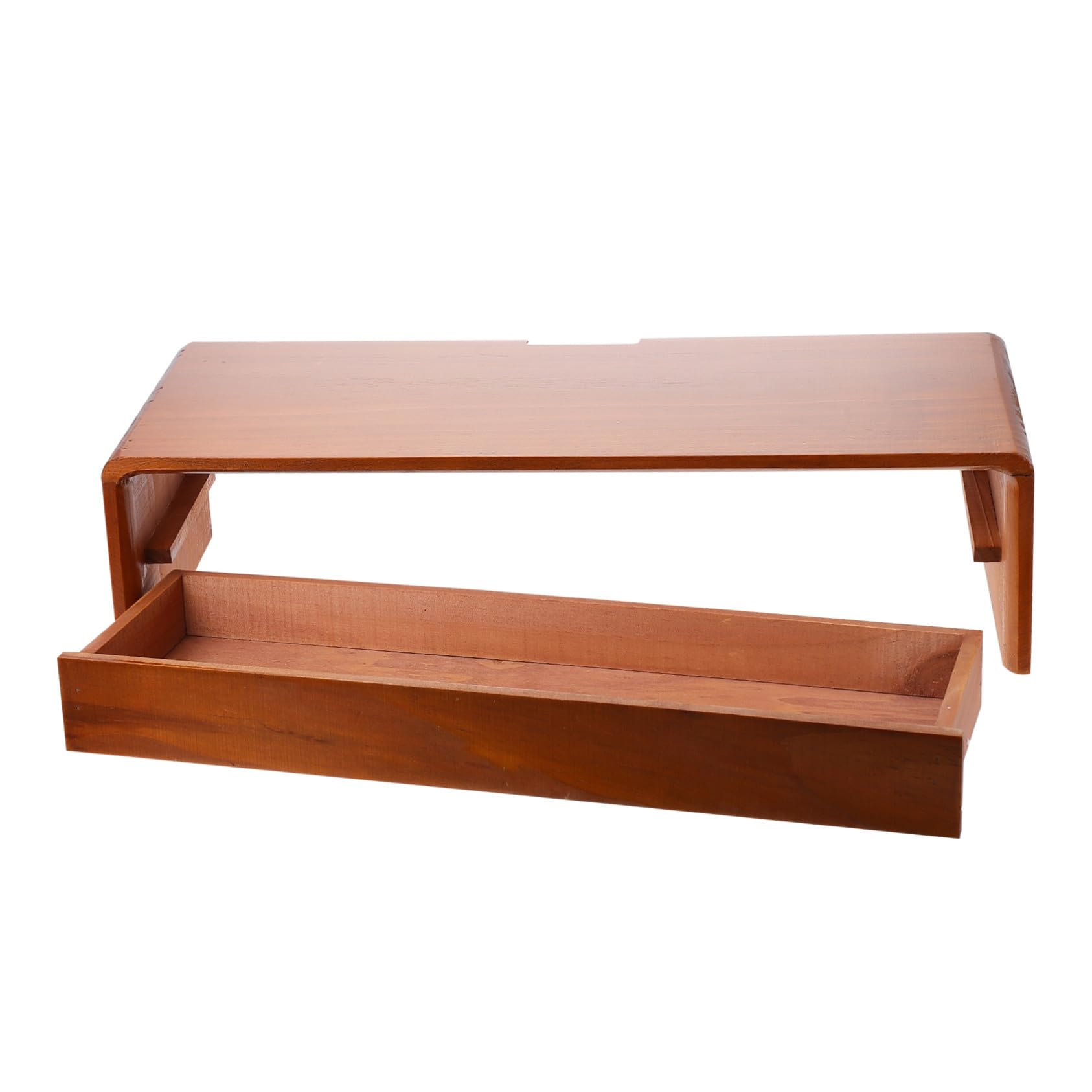 Support de moniteur en bois avec étagère de rangement pratique de bureau