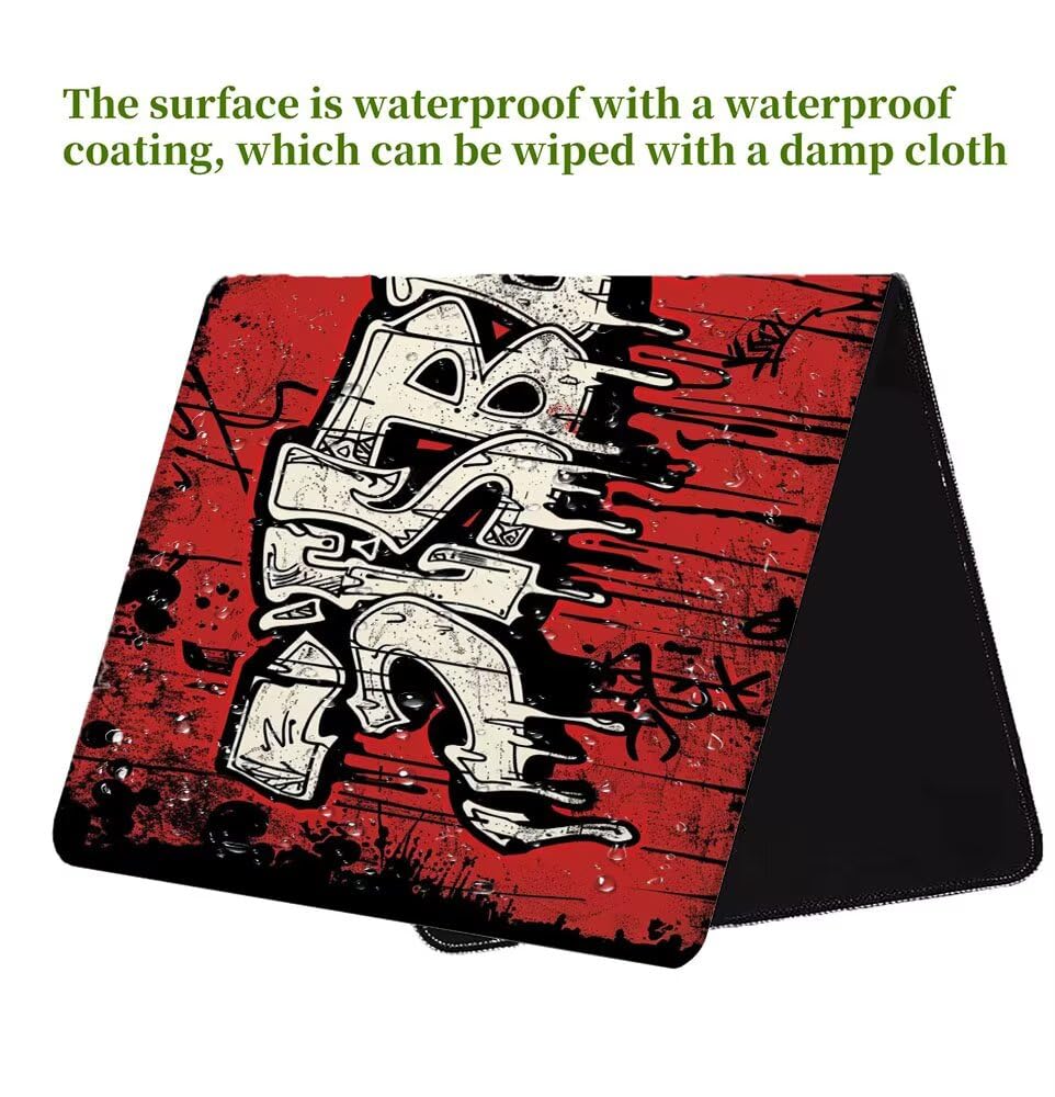 Alfombrilla Ratón, Alfombrilla Gaming Negro XXL 1200x600x3mm, Extendida Base de Antideslizante Caucho Mouse Pad Frío, Protector Escritorio con Bordes Cosidos, Mejora la precisión y la Velocidad Q-2