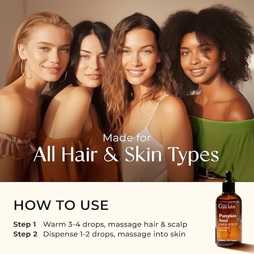 Miniatura 4 de Gya Labs Aceite de semilla de calabaza orgánico para el cabello, aceite portador de calabaza natural 100% puro sin refinar para la piel, la cara,
