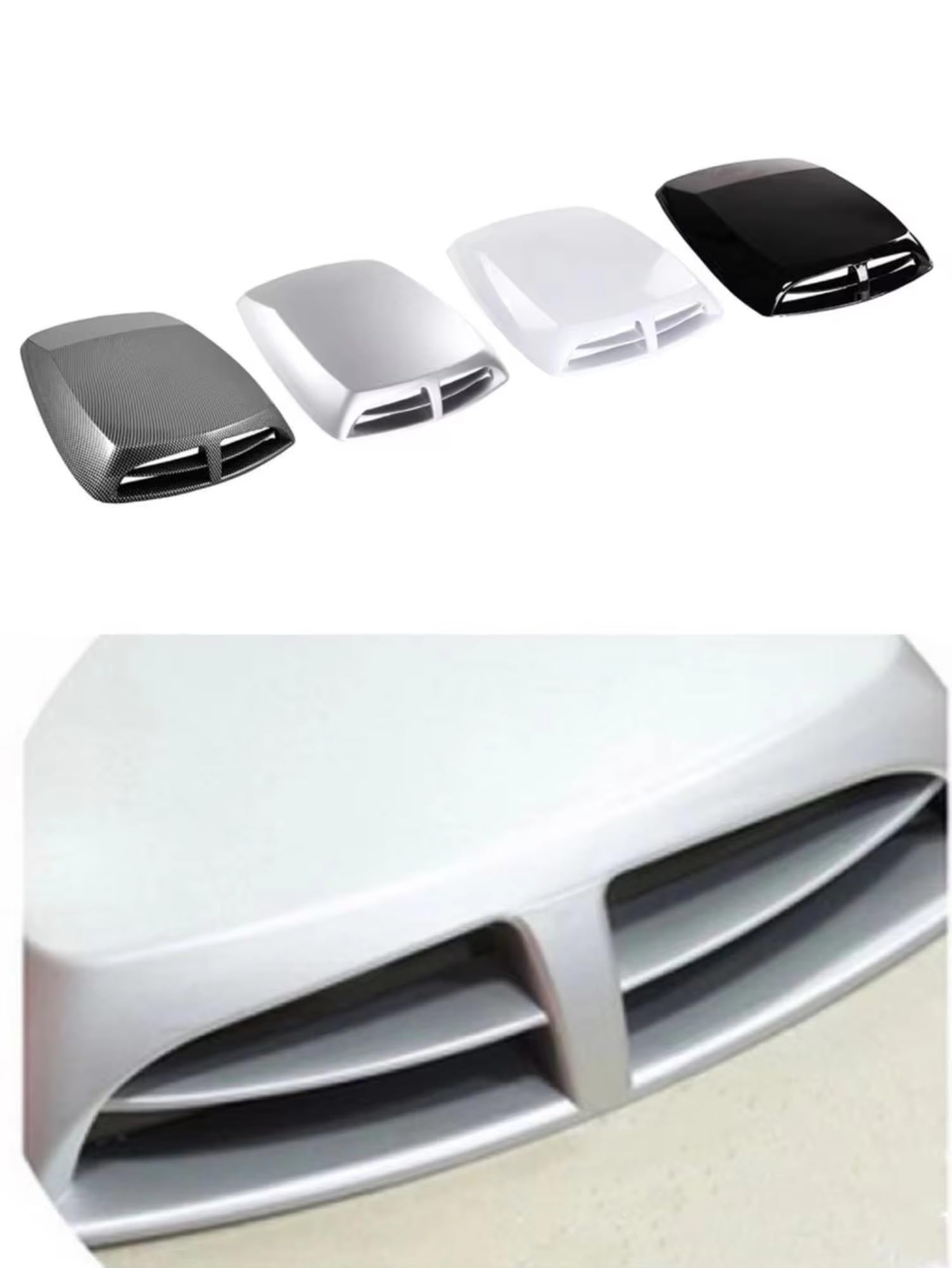 Telaio uscita aria cofano Universelle Autos Luftstrom Lufteinlass Motorhaube Scoop Lüftung Bonnet Abdeckung Auto Styling Dekoratives Zubehör Auto Tuning Teile(Black2)