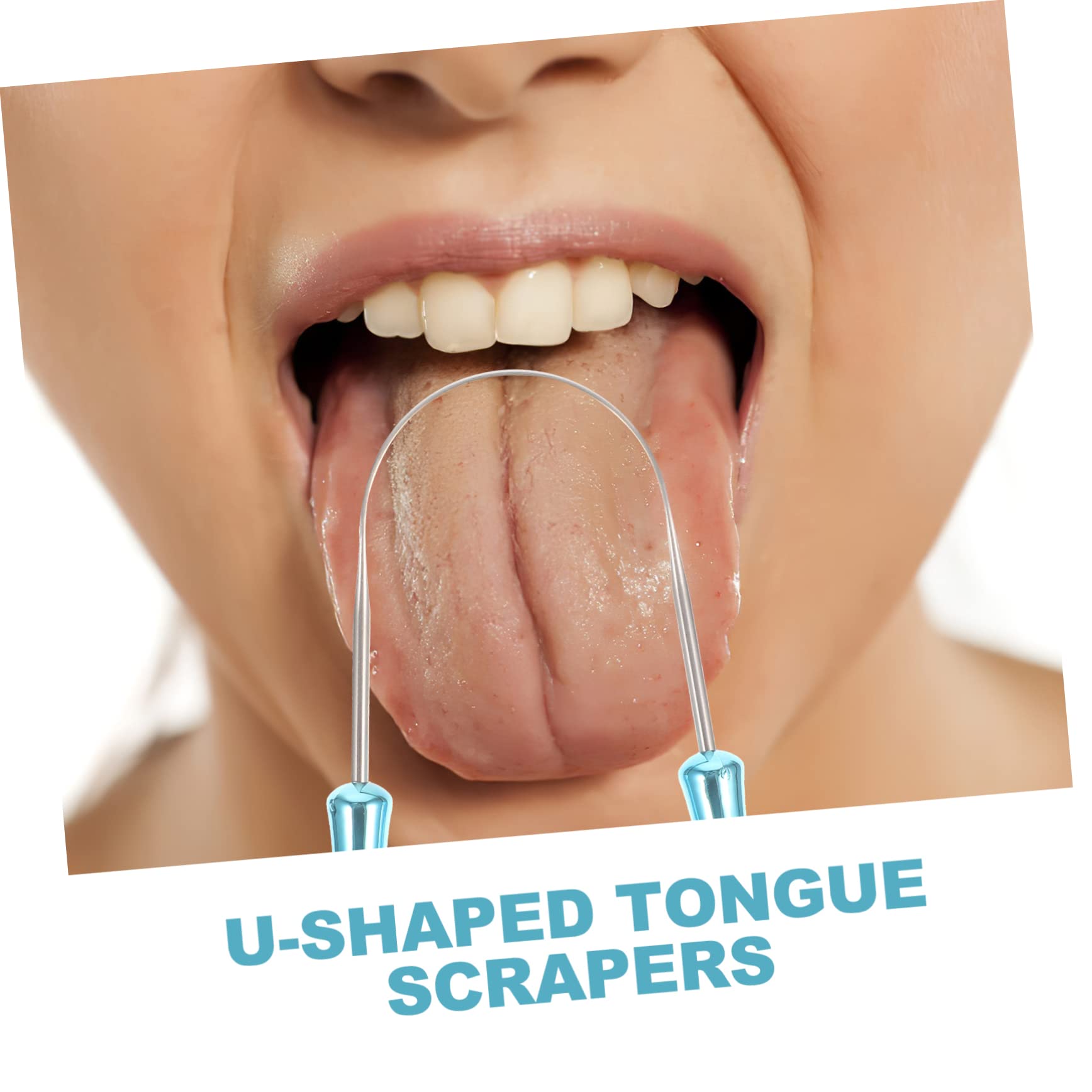 4 Set Raschietto Linguale Acciaio Inossidabile U Shape Strumento Orale Per Adulti E Rimuove Residui E Odori Facile Usare 2 Pezzi * 4