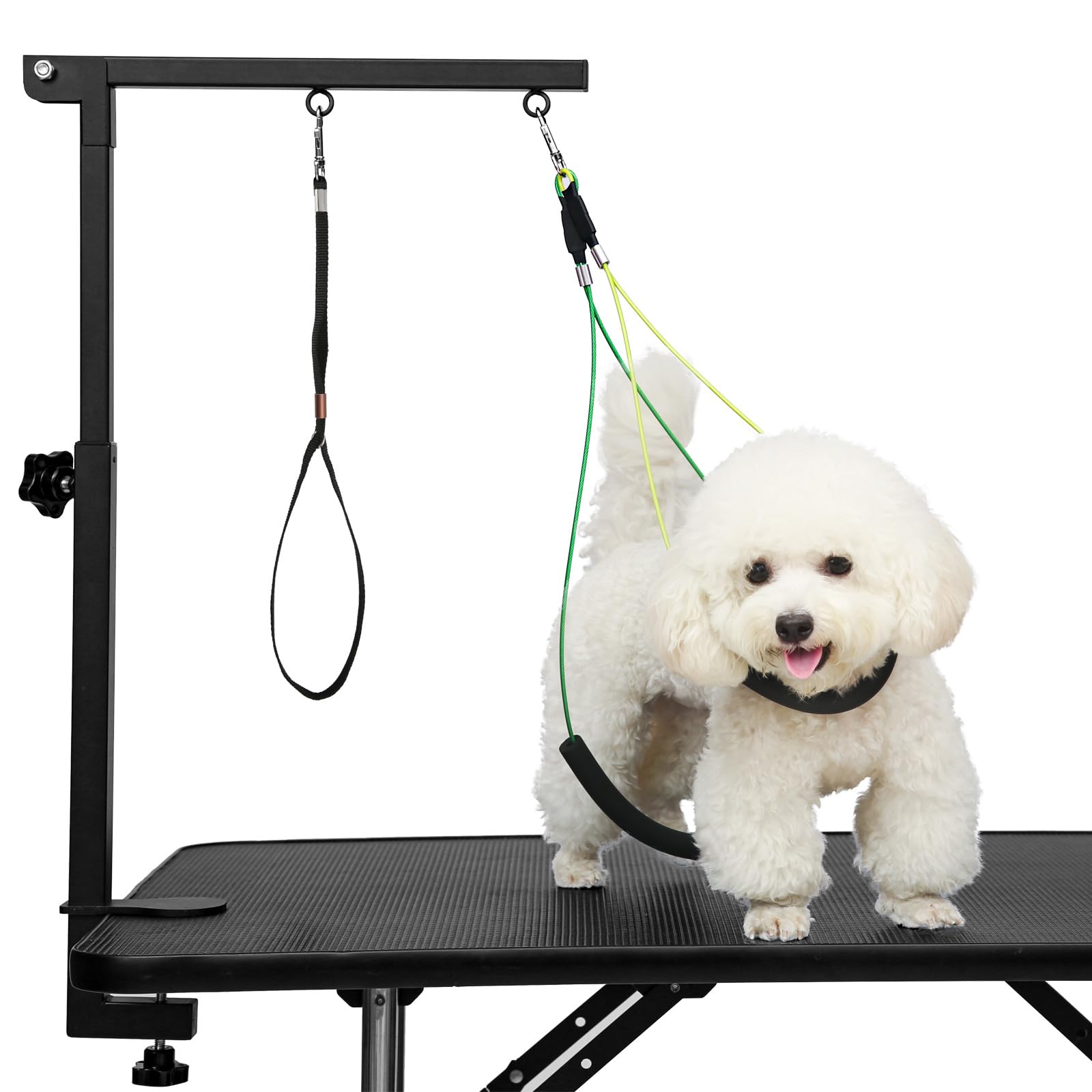 Breeze Touch Hondentrimtafel arm - 35 inch hondenverzorgingsarm met klem, hondenverzorging hangmatstandaard met lus lus voor kleine en middelgrote honden nagelknippen, 2022 upgrade-ontwerp