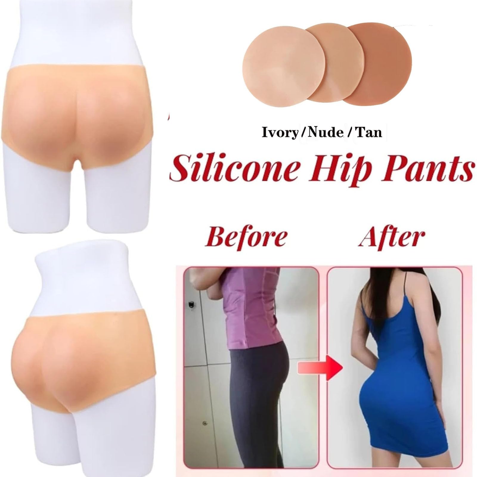 Silikonowe ochraniacze na pośladki wzmacniające buttock - obfite buttocks silikonowe wyściełane spodnie hip - dla kobiet Shapewear