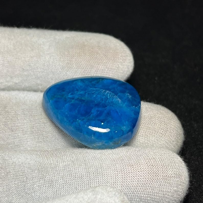 Gemme apatite bleue poire pour remplacer une pierre de bague cassée - 7