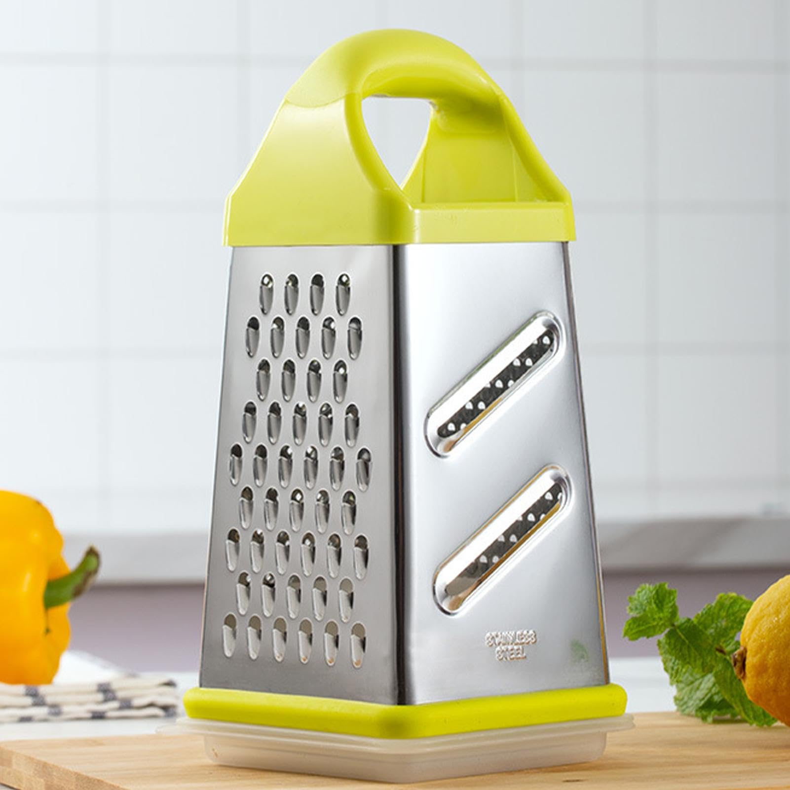 Grattugia Rotonda SIMPLEX DOMO - 3 Superfici Acciaio Inox - Manico Legno Faggio - Foto 5