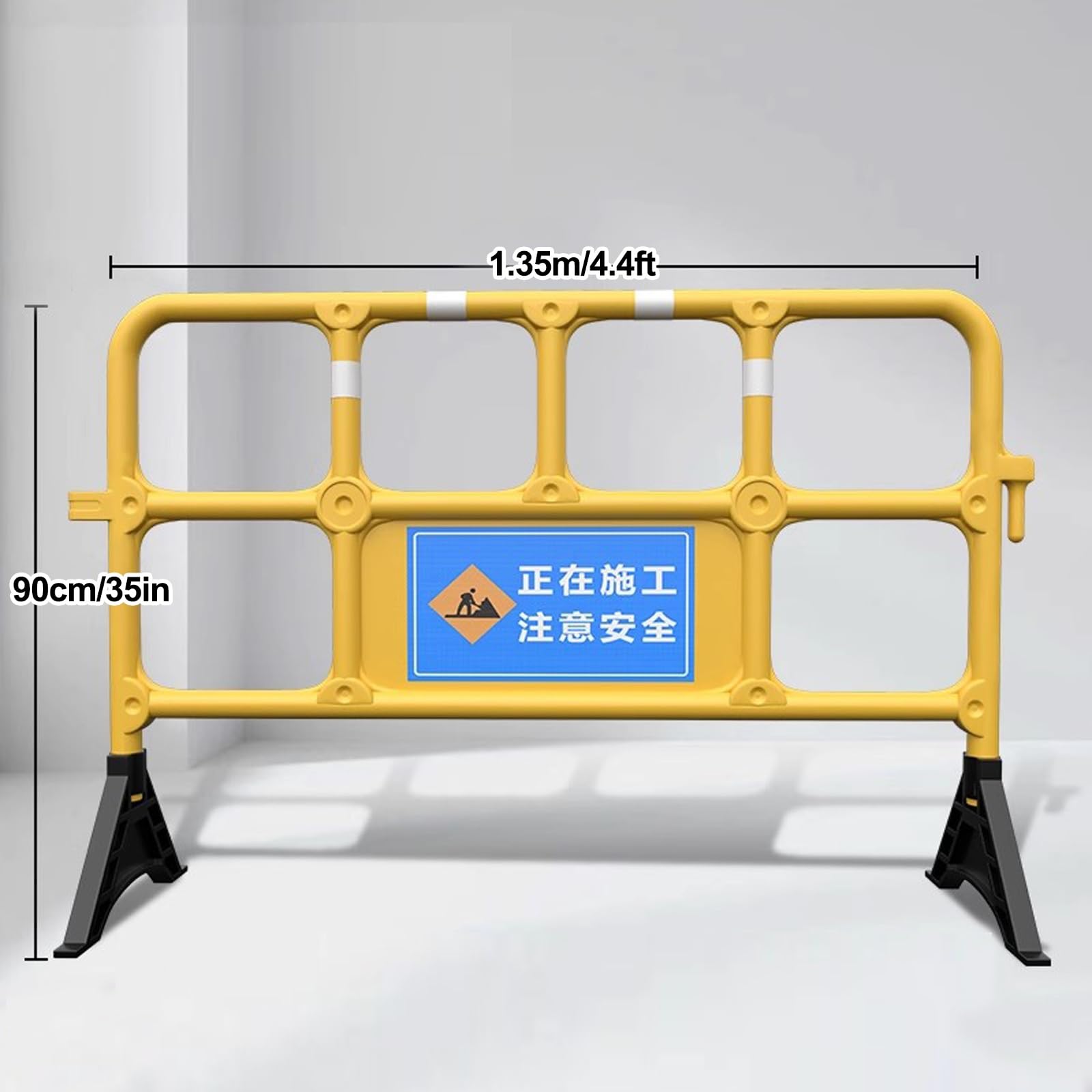 Pali Delimitatori di Traffico Flessibili Paletti Delimitazione Espandibili Barriere Sicurezza Plastica Nastro Riflettente per Vialetti Scale Parcheggi Cantieri Edili(Yellow)