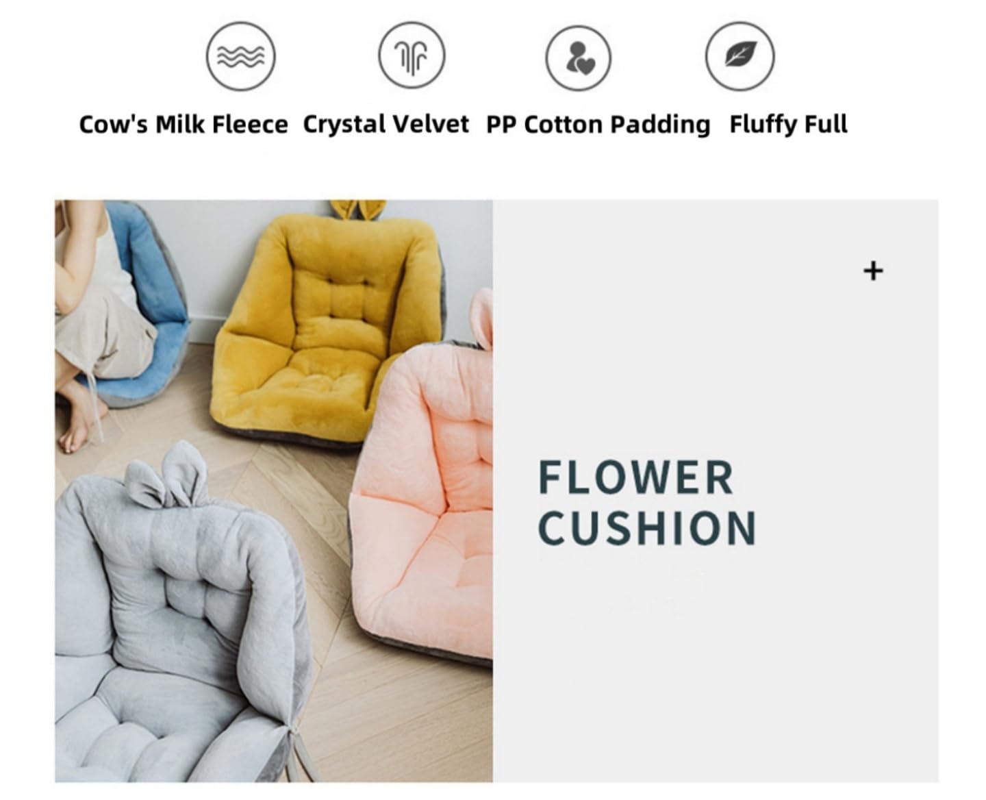 Coussin De Siège Forme Oreille De Lapin - Support Lombaire Antidérapant, 45x45cm, Vert, Pour Chaise Bureau Jardin - 11