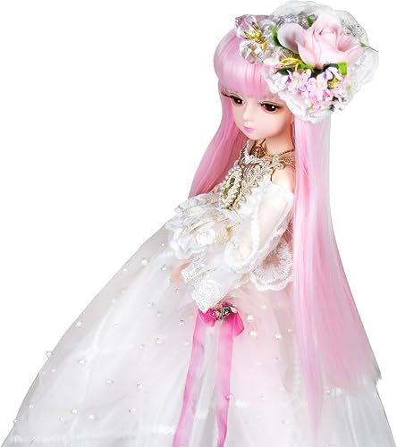 Miniatura 4 de Proudoll Muñeca BJD de 14 de 17.7 in - 18 pulgadas, muñeca articulada con bola SD de princesa, cuerpo de muñeca personalizado con conjunto de ropa