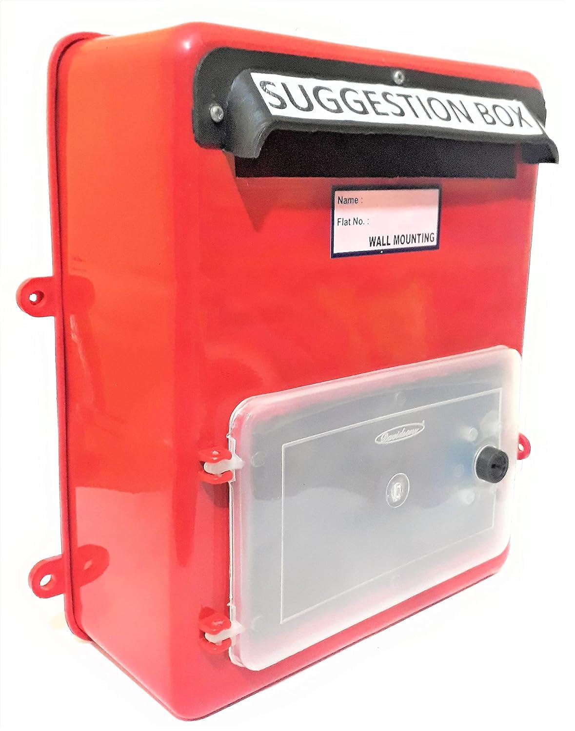 HaveIt® Front Door Wall Mounted Plastic Letter Box,Suggestion Box,Compliant Box for Home/Offices/Colleges/Institutions/Schools with Lock (red Color, 25 cm x 26 cm x 11 cm) (Suggestion Box)