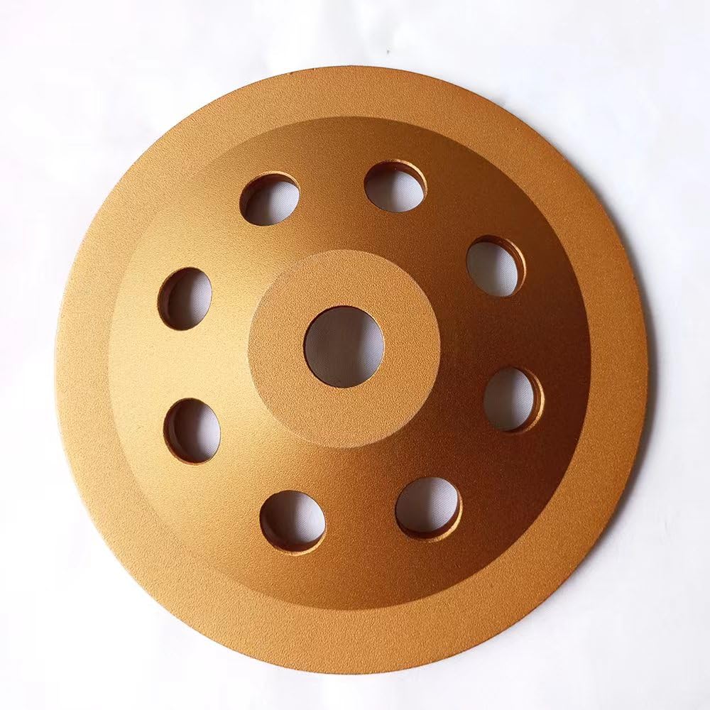 Muela abrasiva PCD de 7 pulgadas para quitar revestimiento de superficie de suelo de hormigón epoxi | 12 segmentos para pintura de masilla de pegamento con eje sin rosca de 22,23 mm